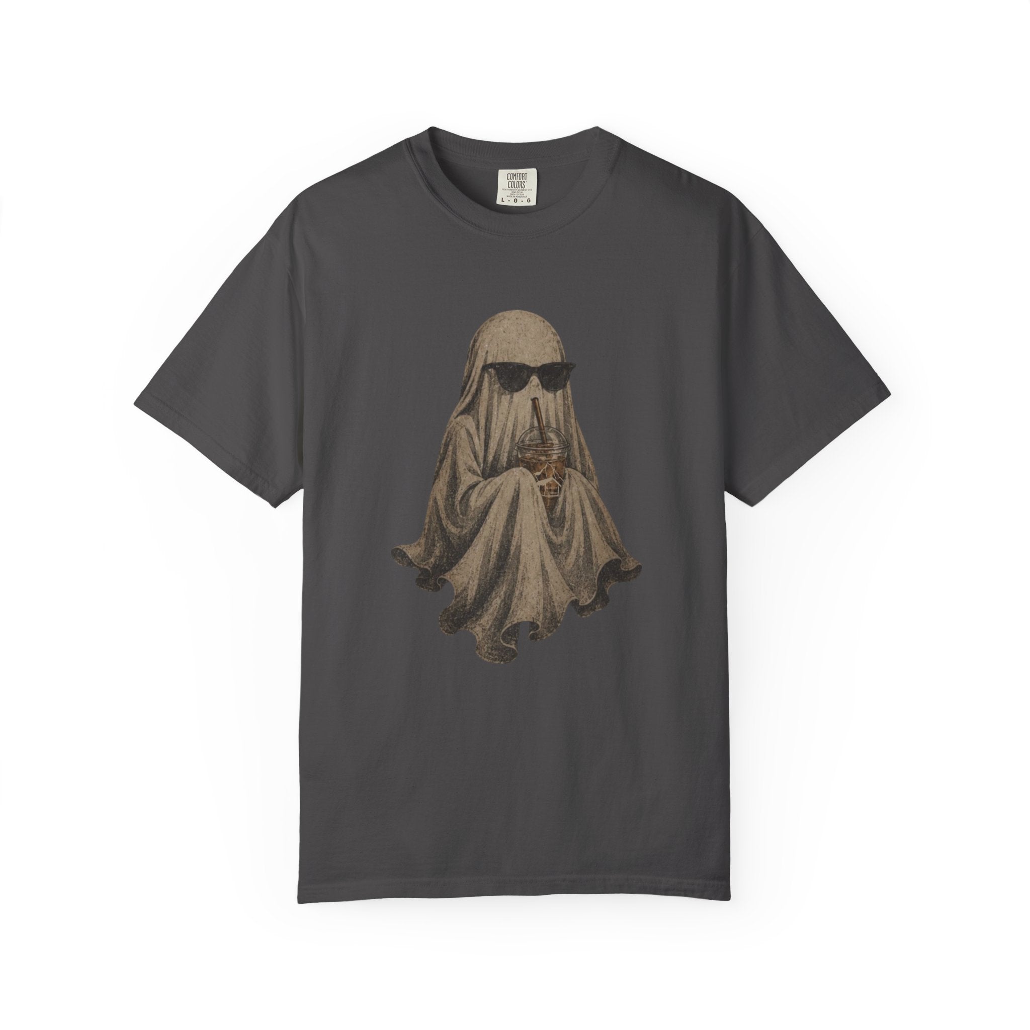 Ghost with Hookline Coffee — Chill Vintage Halloween Tee