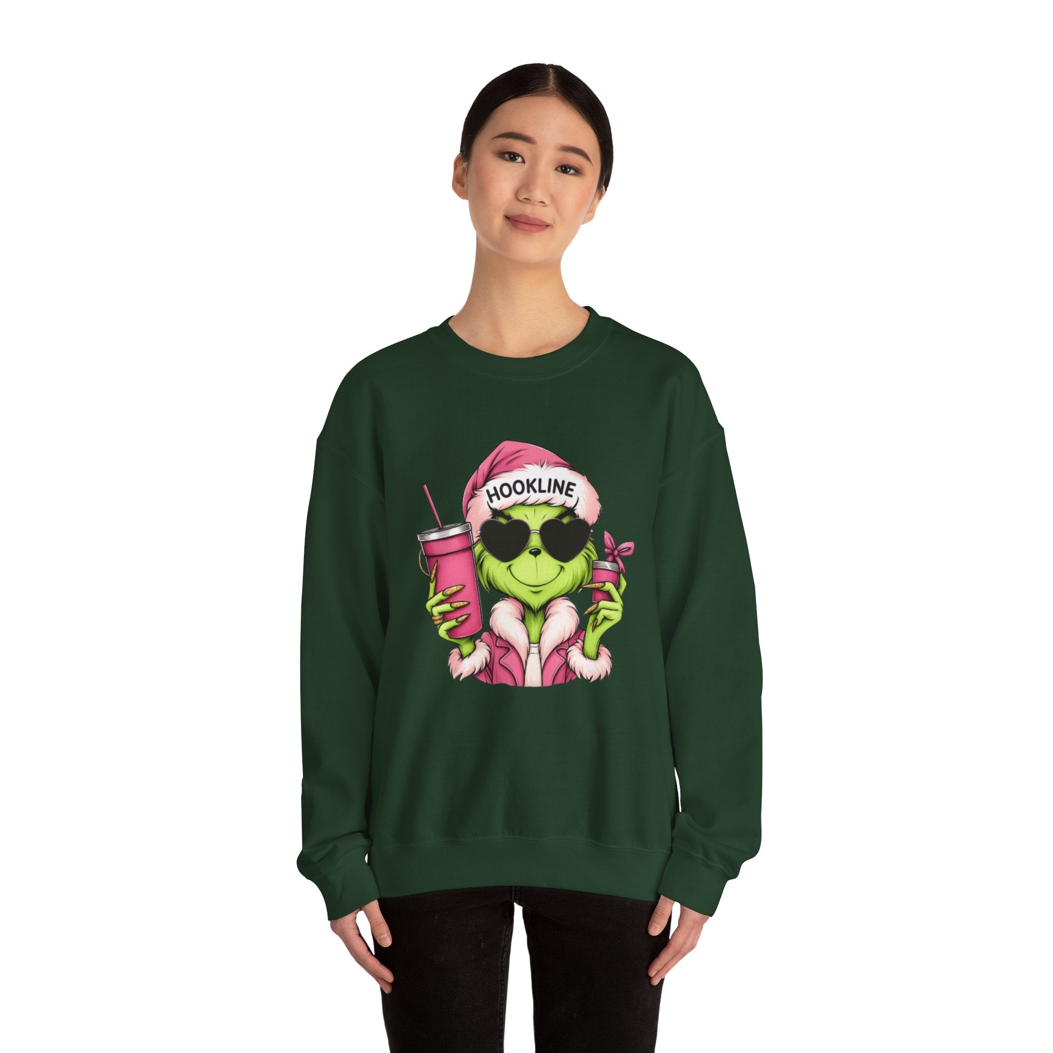 Grinch Santa Hookline Sweatshirt