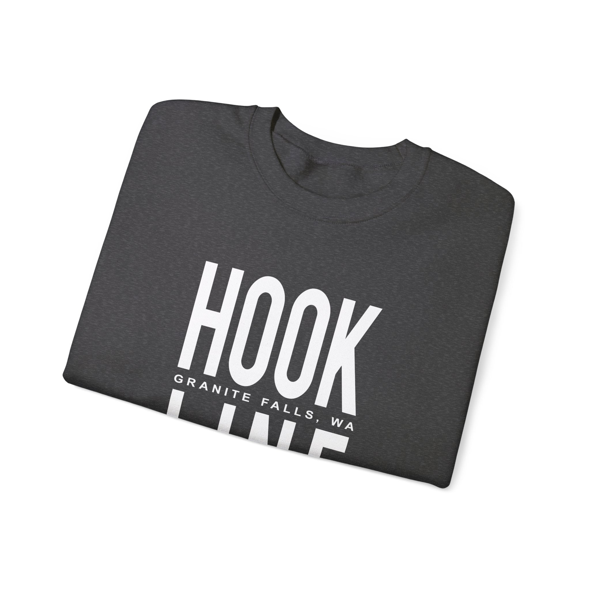 Hookline Big Text Unisex Heavy Blend™ Crewneck Sweatshirt