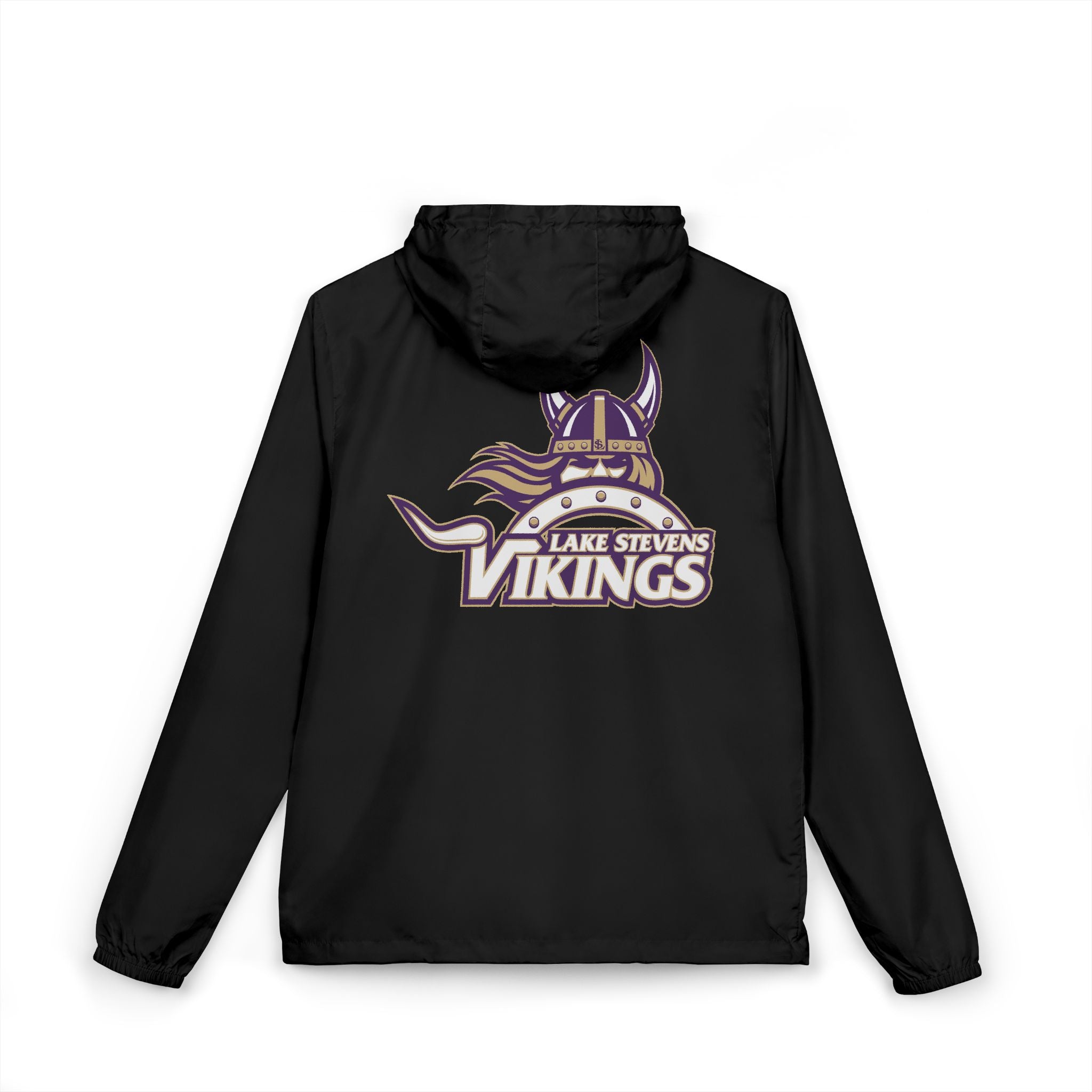 Vikings Logo Windbreaker Jacket — Lake Stevens Team Hoodie-Style Windbreaker