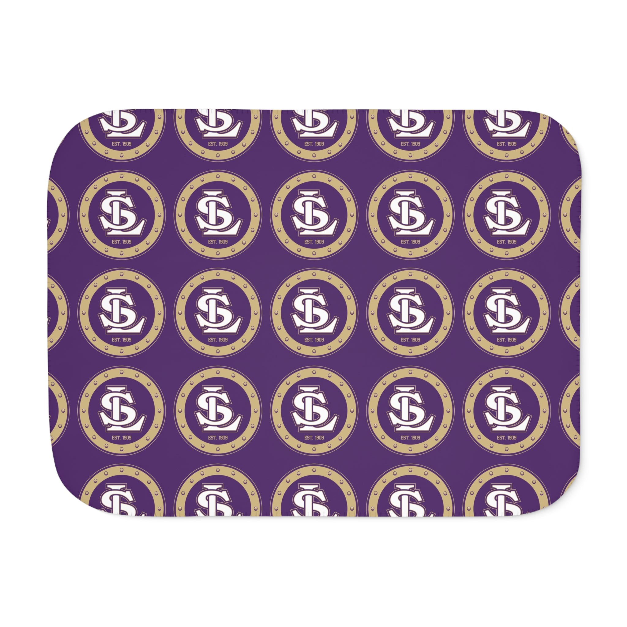 Sherpa Blanket — Purple LS Lake Stevens Logo Cozy Throw