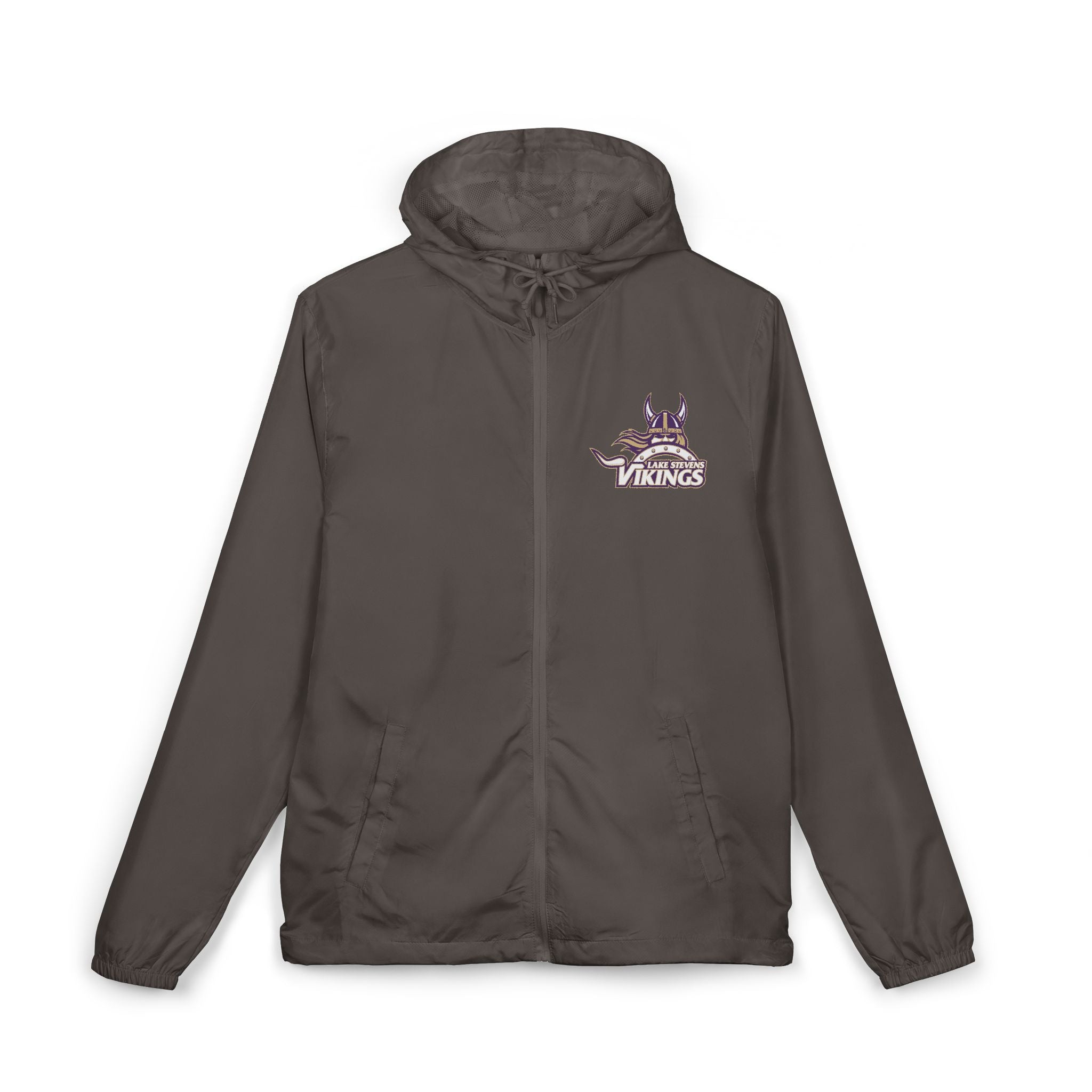 Vikings Logo Windbreaker Jacket — Lake Stevens Team Hoodie-Style Windbreaker