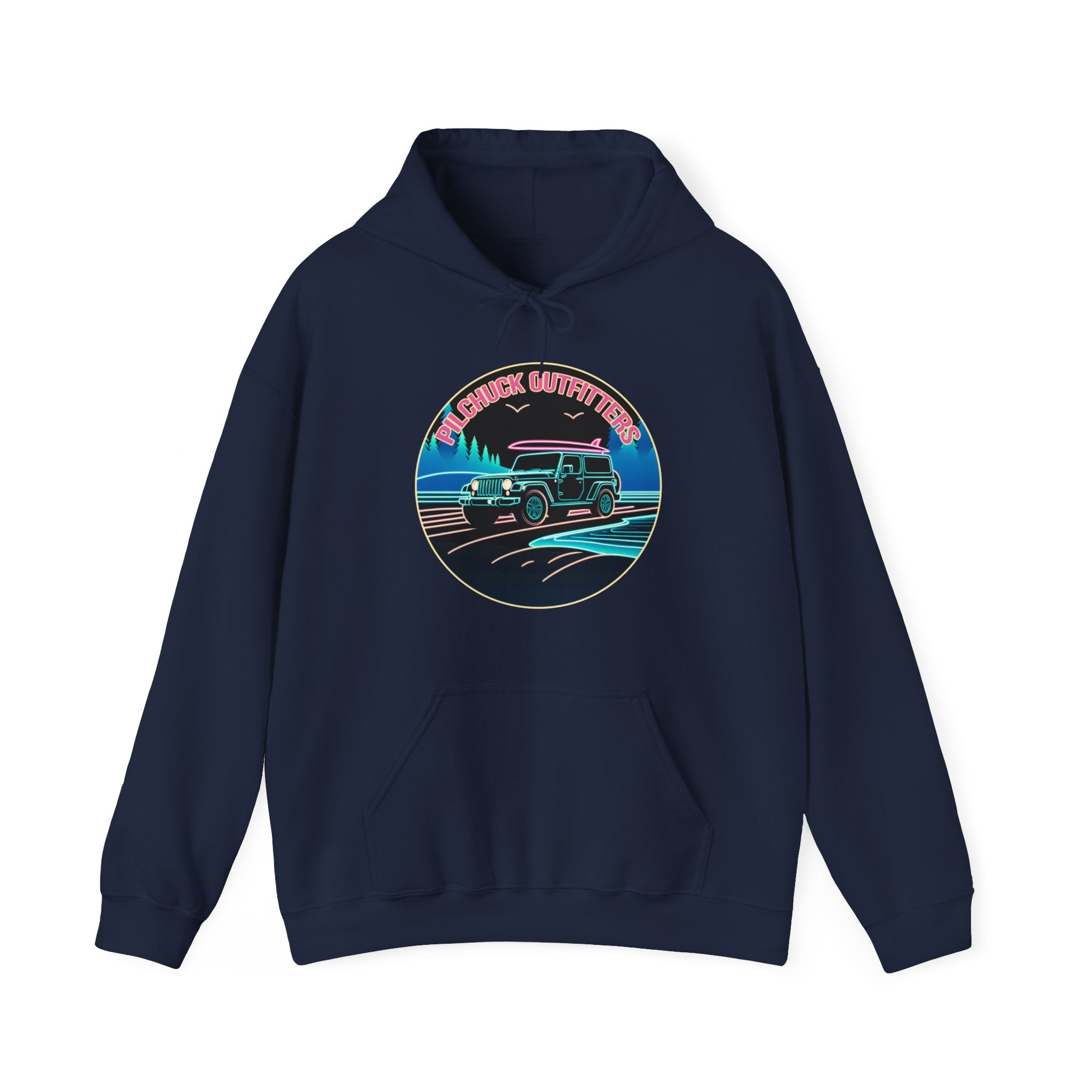 Neon Jeep Surf Unisex Heavy Blend Hooded Sweatshirt