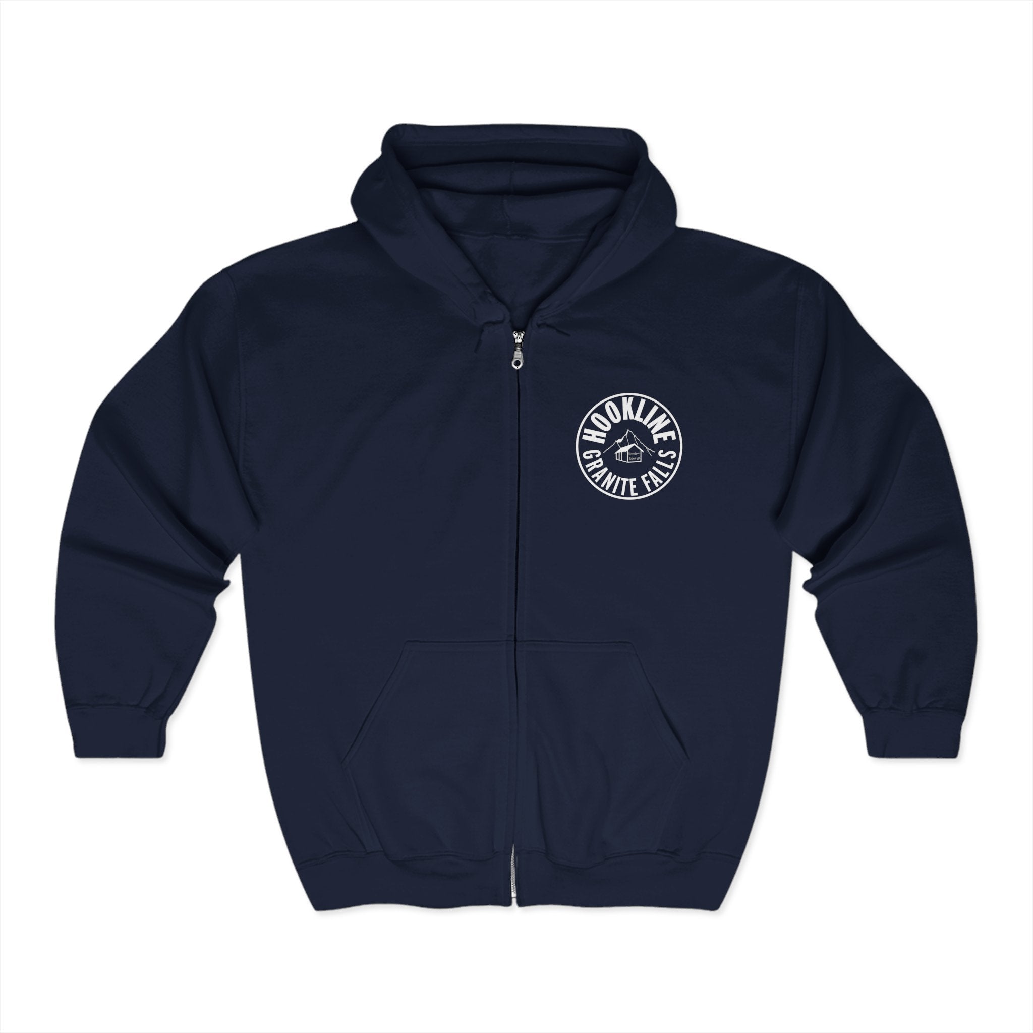 Hookline Circle Logo Hooded Zip Up Sweatshirt