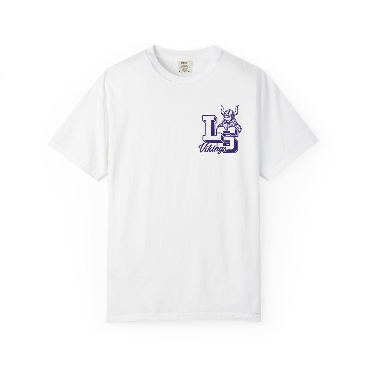 LS Vikings White Chest Logo T-Shirt — Retro College Spirit Tee