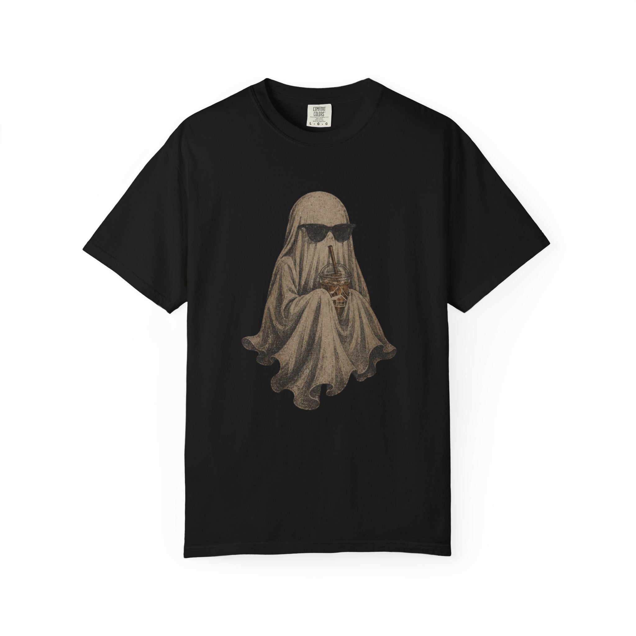 Ghost with Hookline Coffee — Chill Vintage Halloween Tee