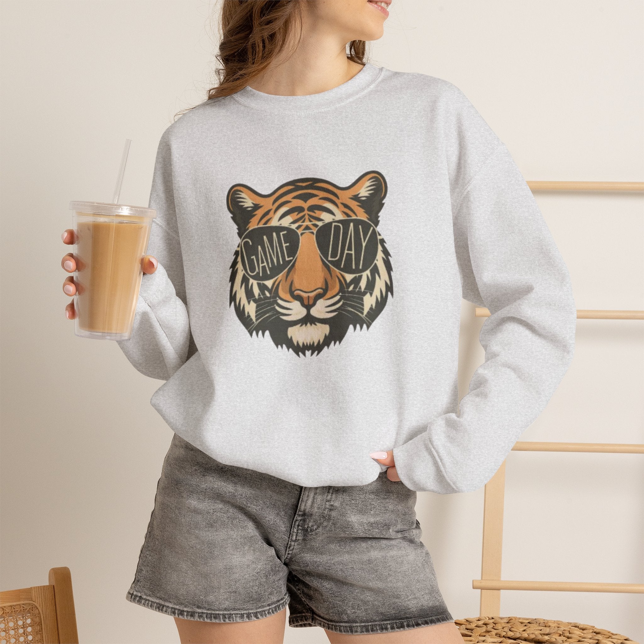 Cute Tiger Game Day Crewneck Sweatshirt