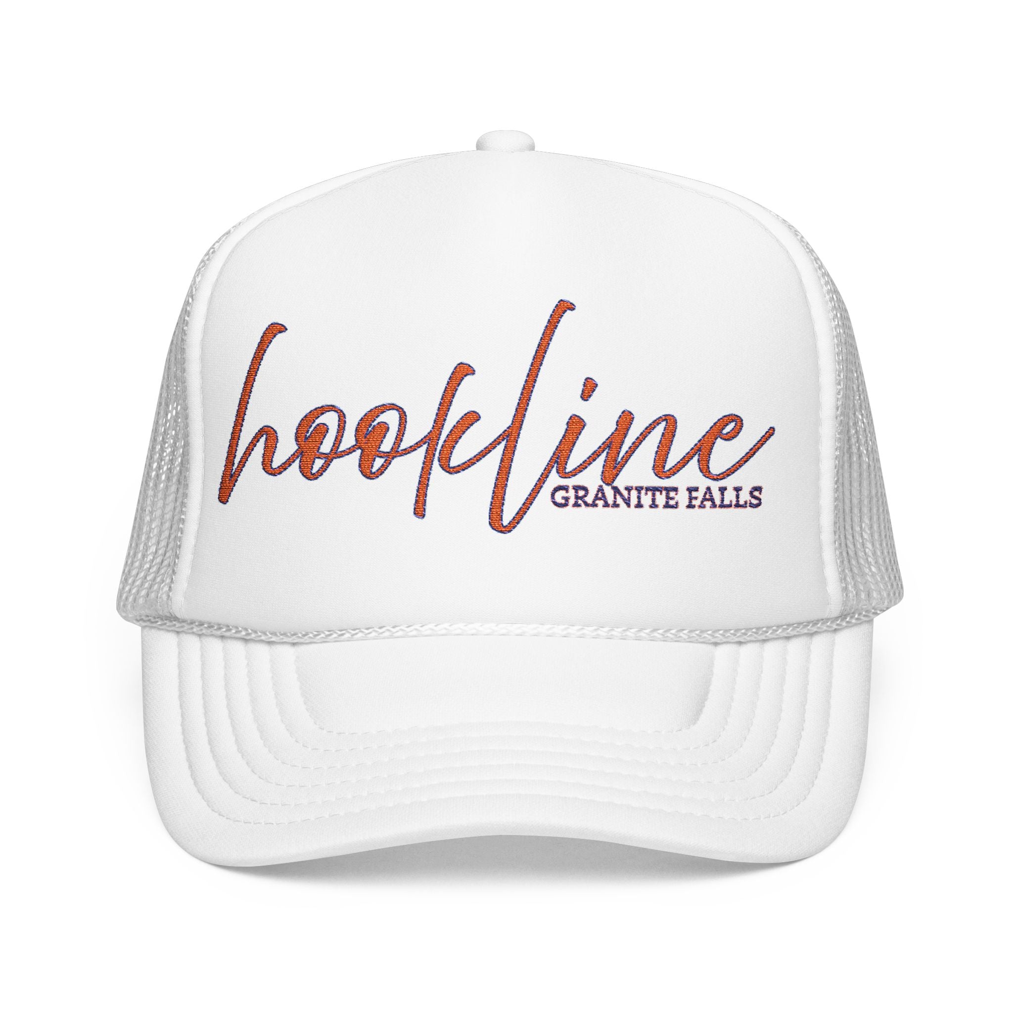 American Hookline Trucker Hat — Retro USA Script Foam Cap