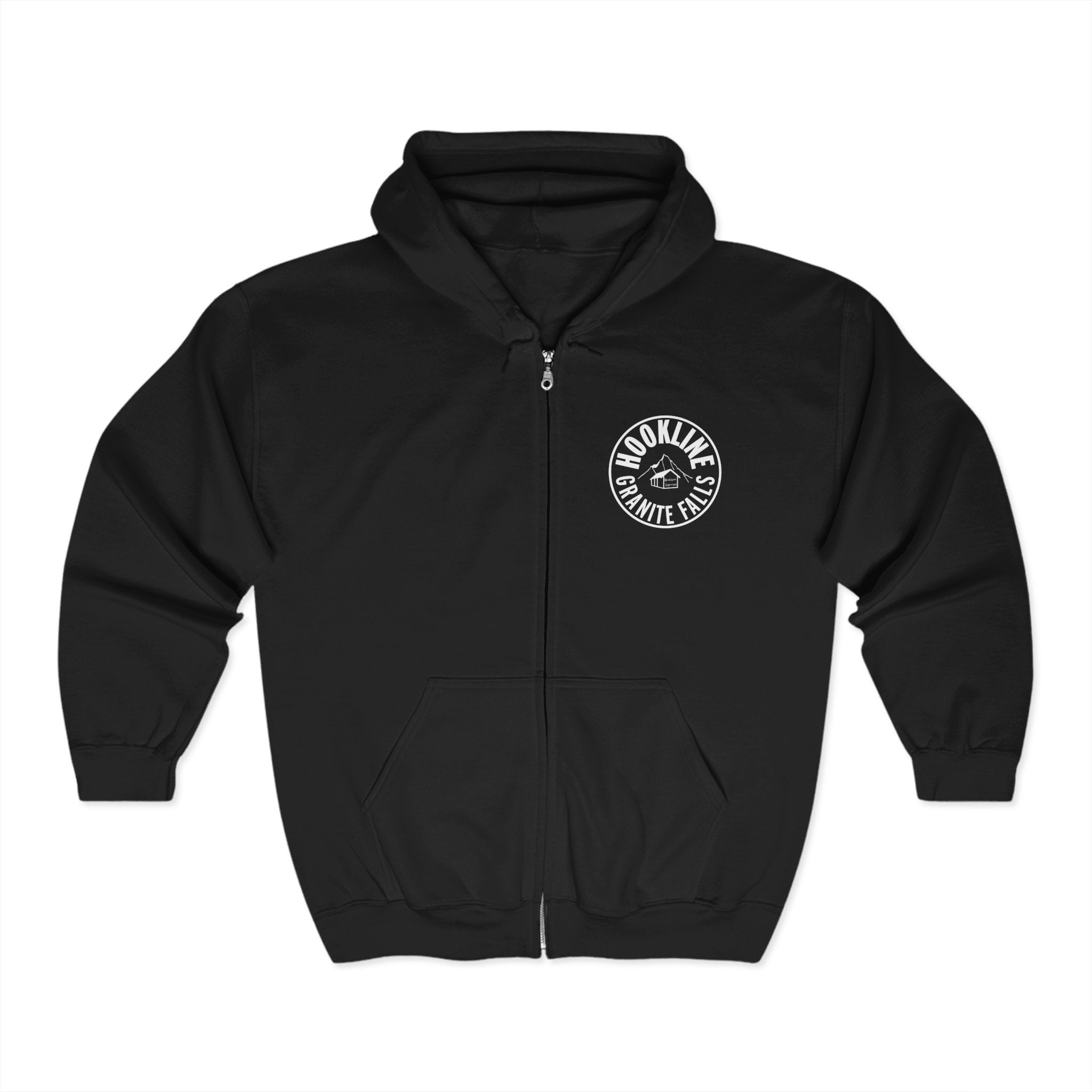Hookline Circle Logo Hooded Zip Up Sweatshirt