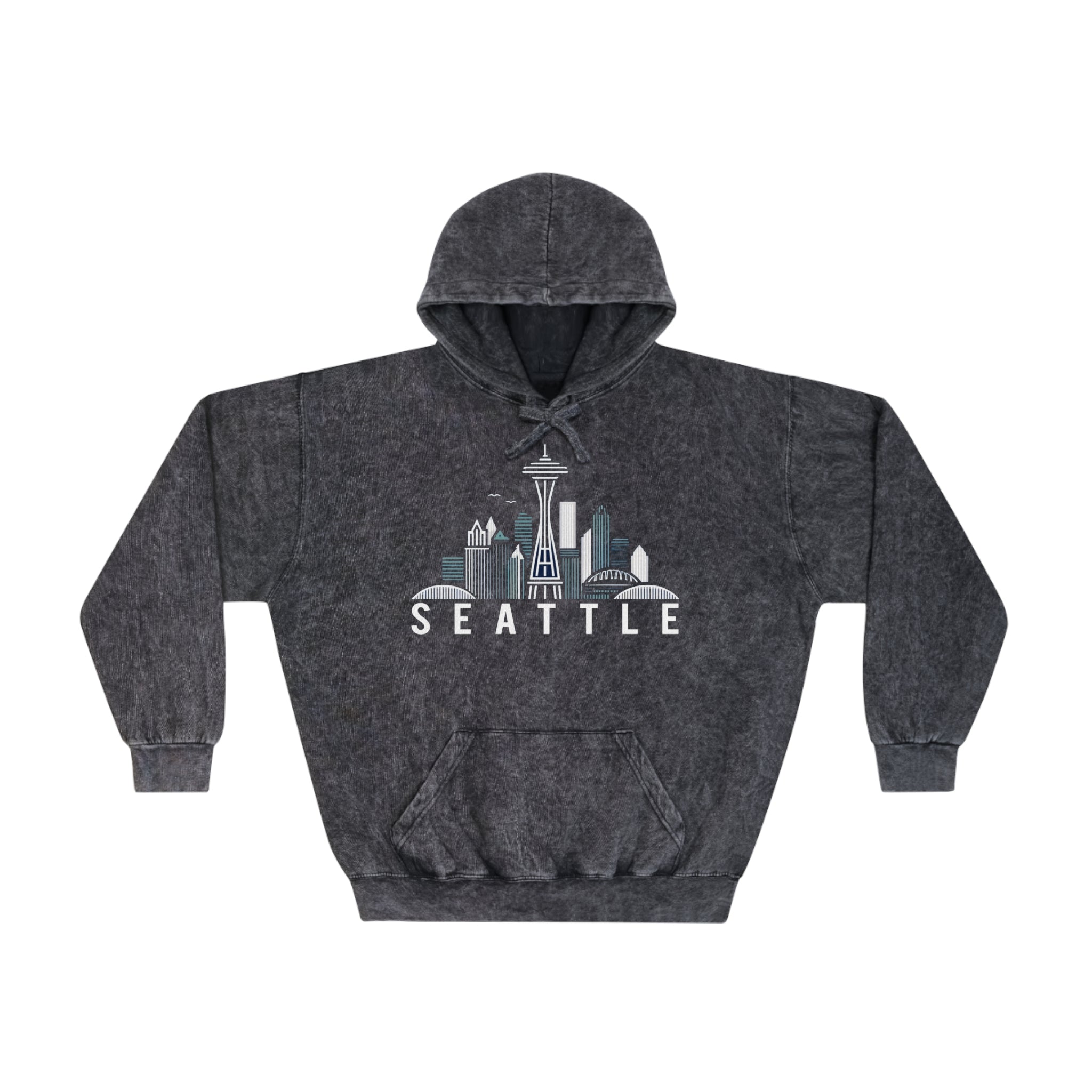 Seattle Skyline Unisex Mineral Wash Hoodie