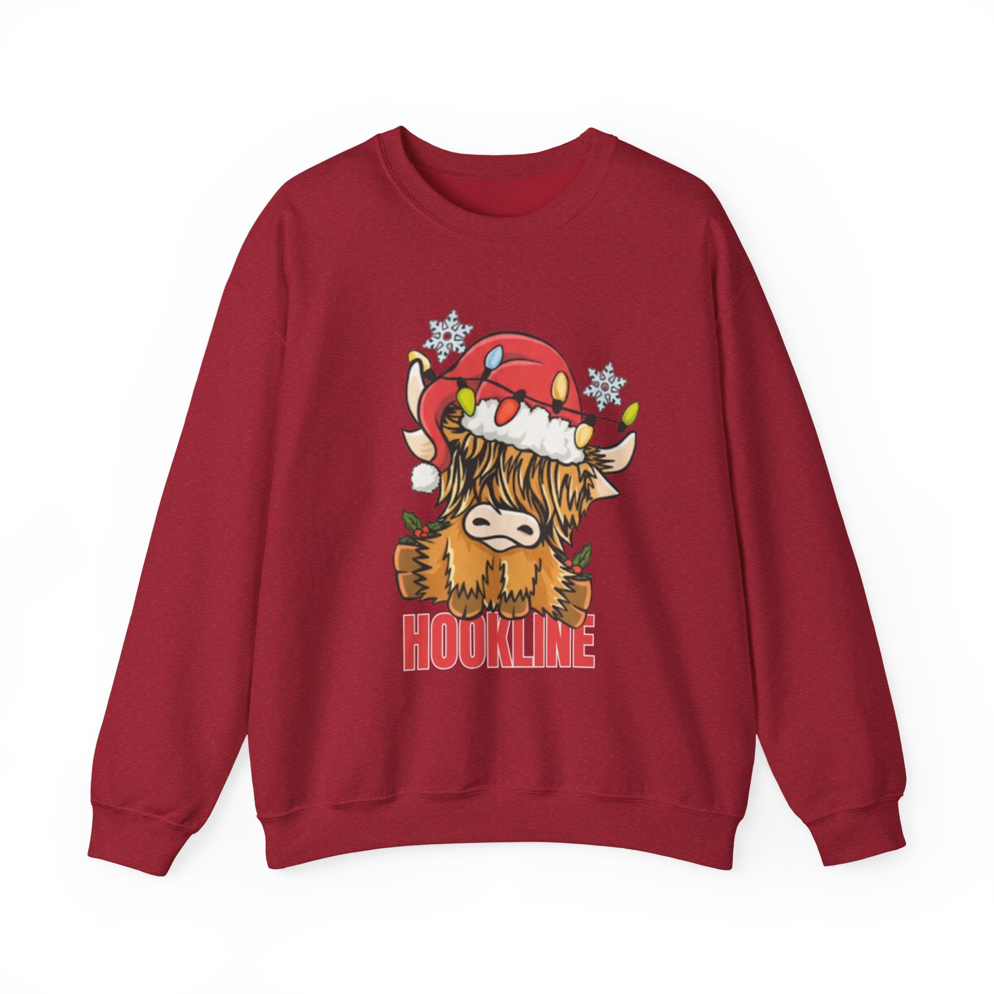 Christmas Highland Cow Hookline Sweatshirt
