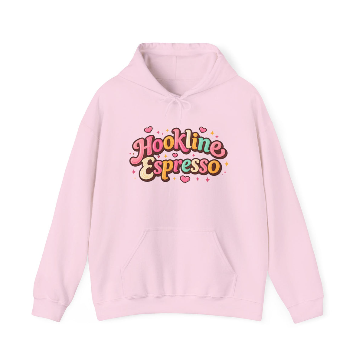 Hookline Espresso Hoodie — Mountain Coffee Logo Pullover