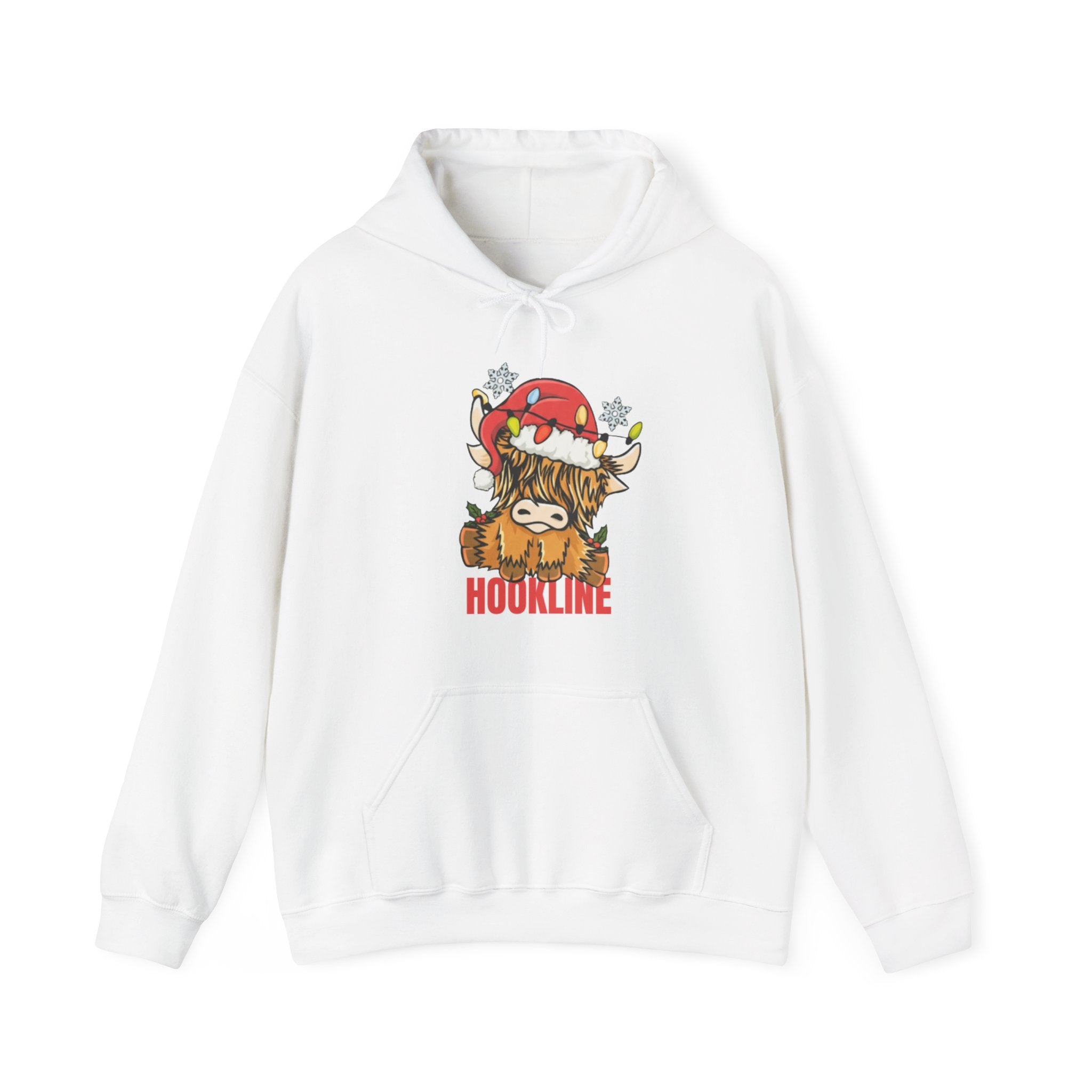 Holiday Highland Cow Hookline Hoodie