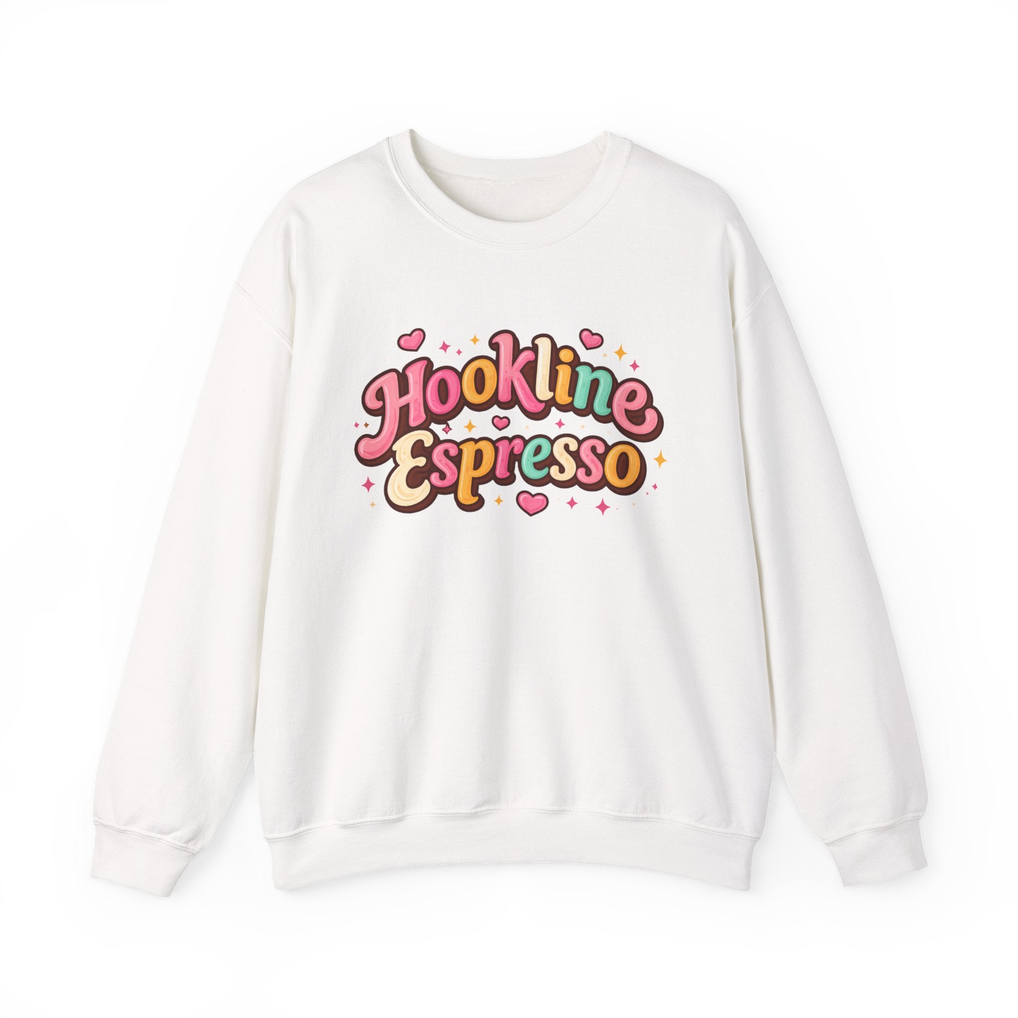 Hookline Espresso Crewneck Sweatshirt — Cute Retro Coffee Graphic