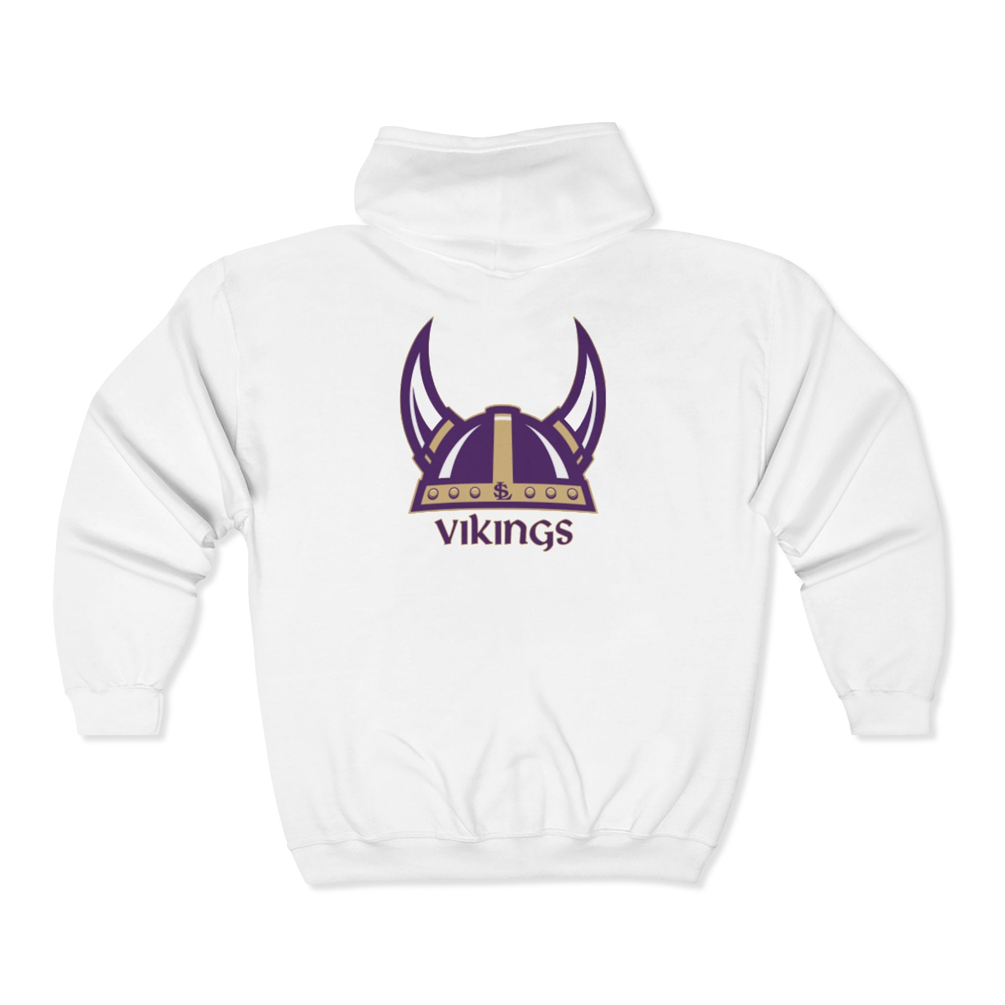 Vikings Helmet Zip Hoodie — Purple & Gold Lake Stevens Full-Zip Sweatshirt