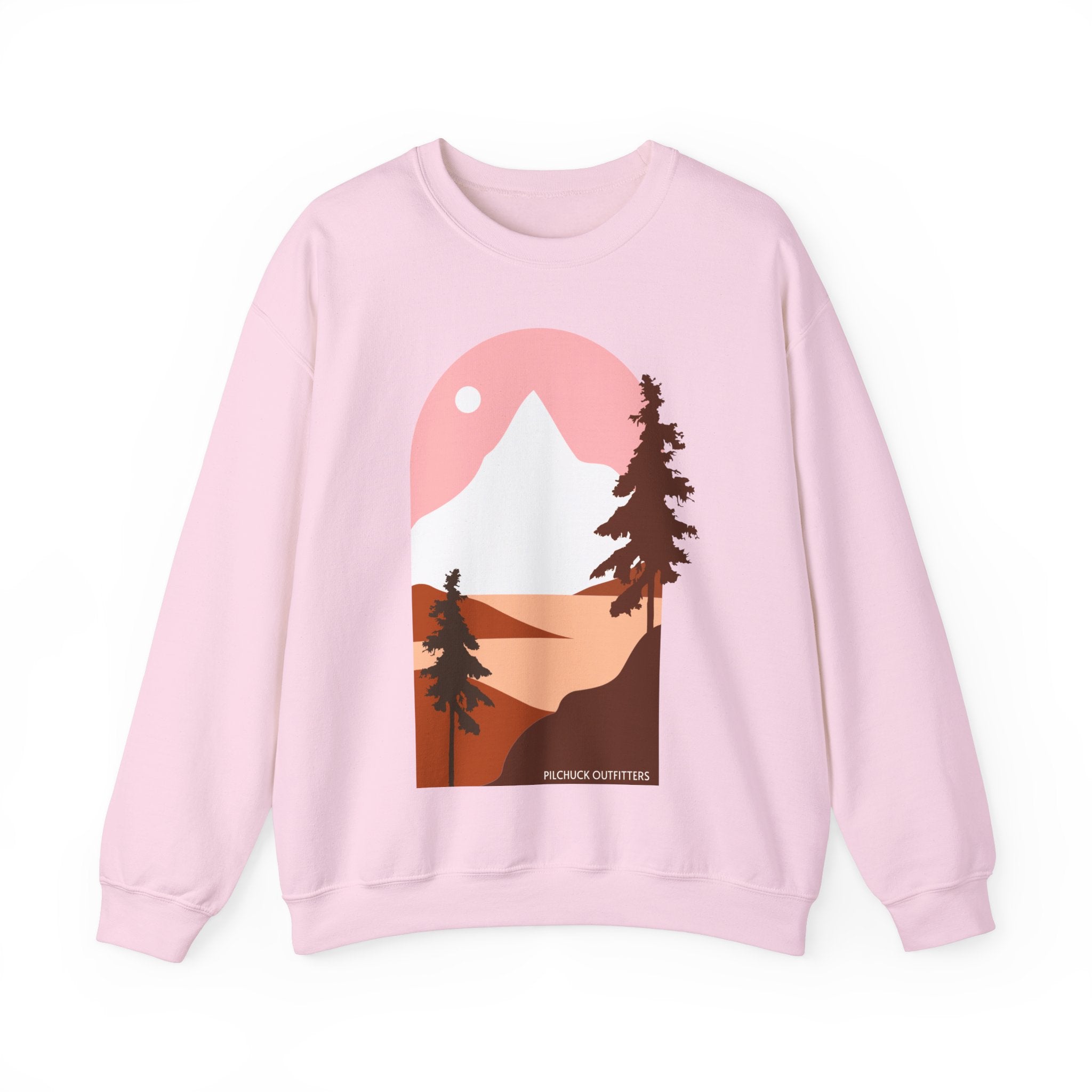 Pilchuck Outfitters Pink Unisex Heavy Blend Crewneck Sweatshirt