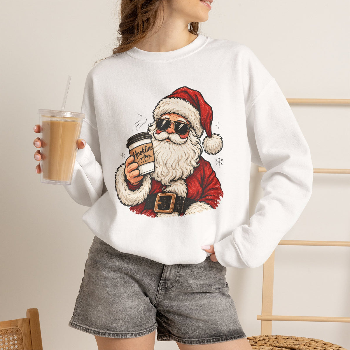 Cool Hookline Santa Christmas Sweatshirt