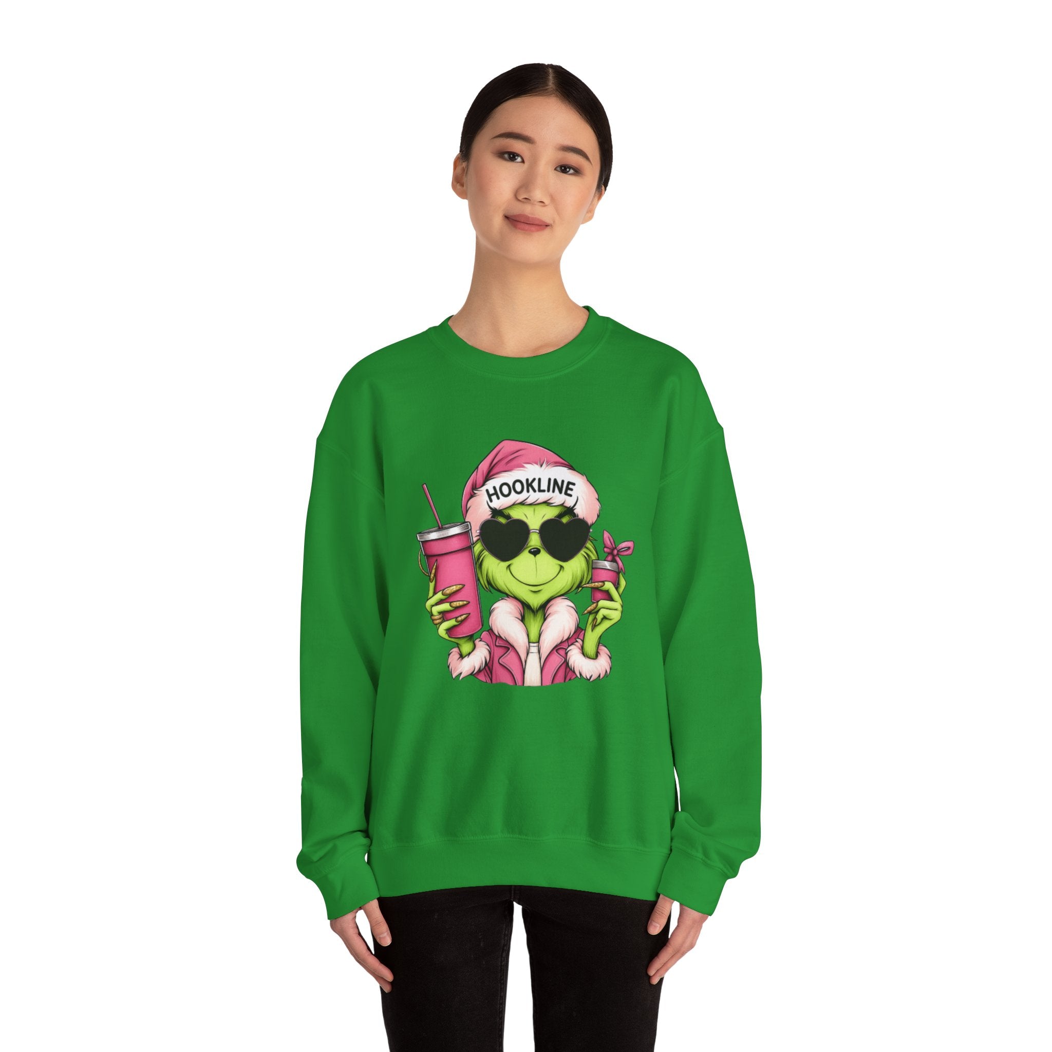 Grinch Santa Hookline Sweatshirt