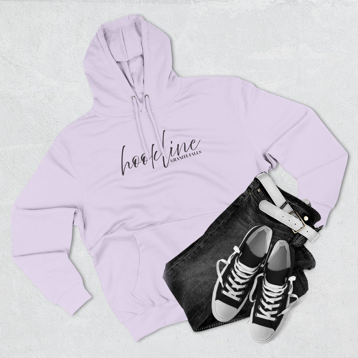 Hoodie — 'Hookline' Minimal Script Fleece Hoodie