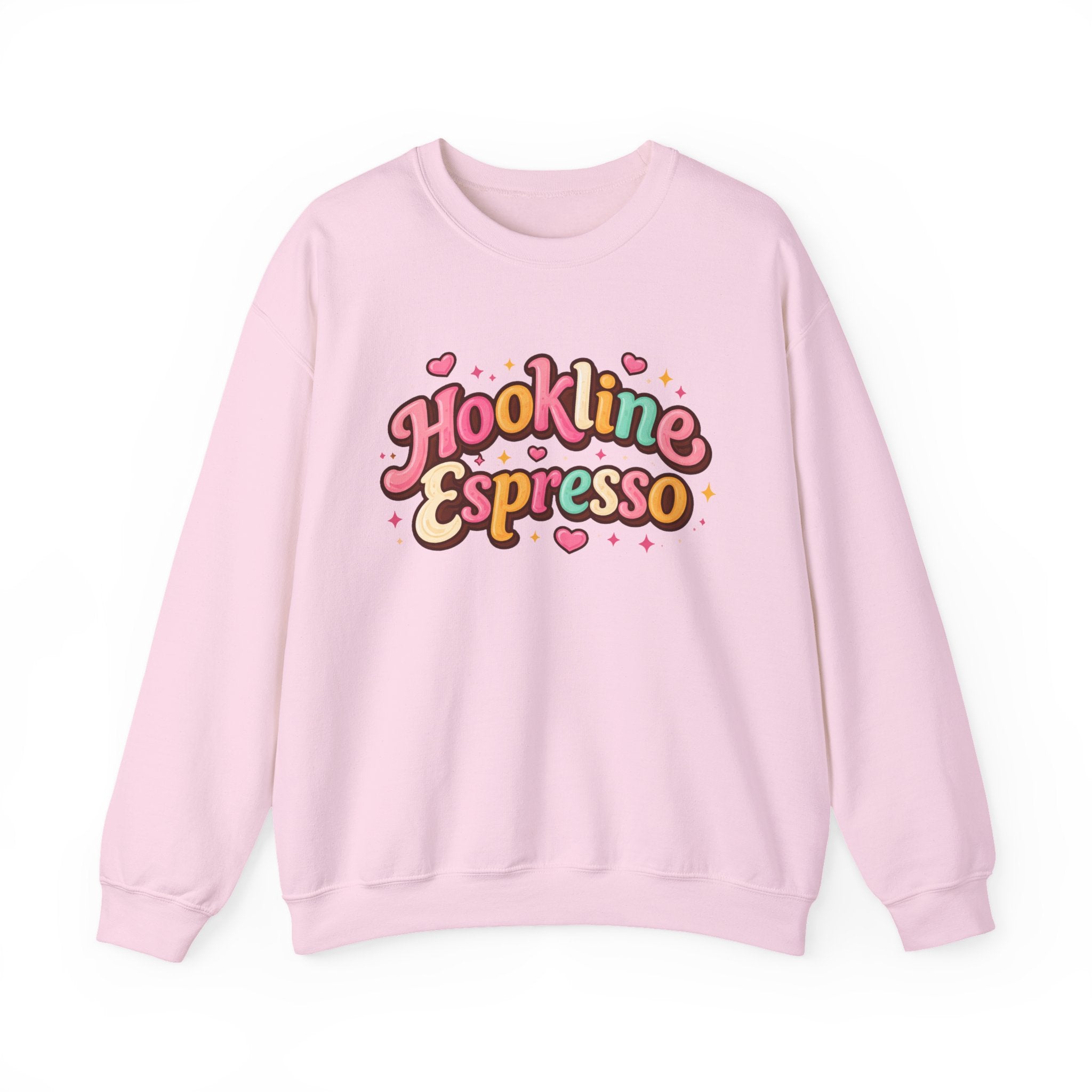 Hookline Espresso Crewneck Sweatshirt — Cute Retro Coffee Graphic