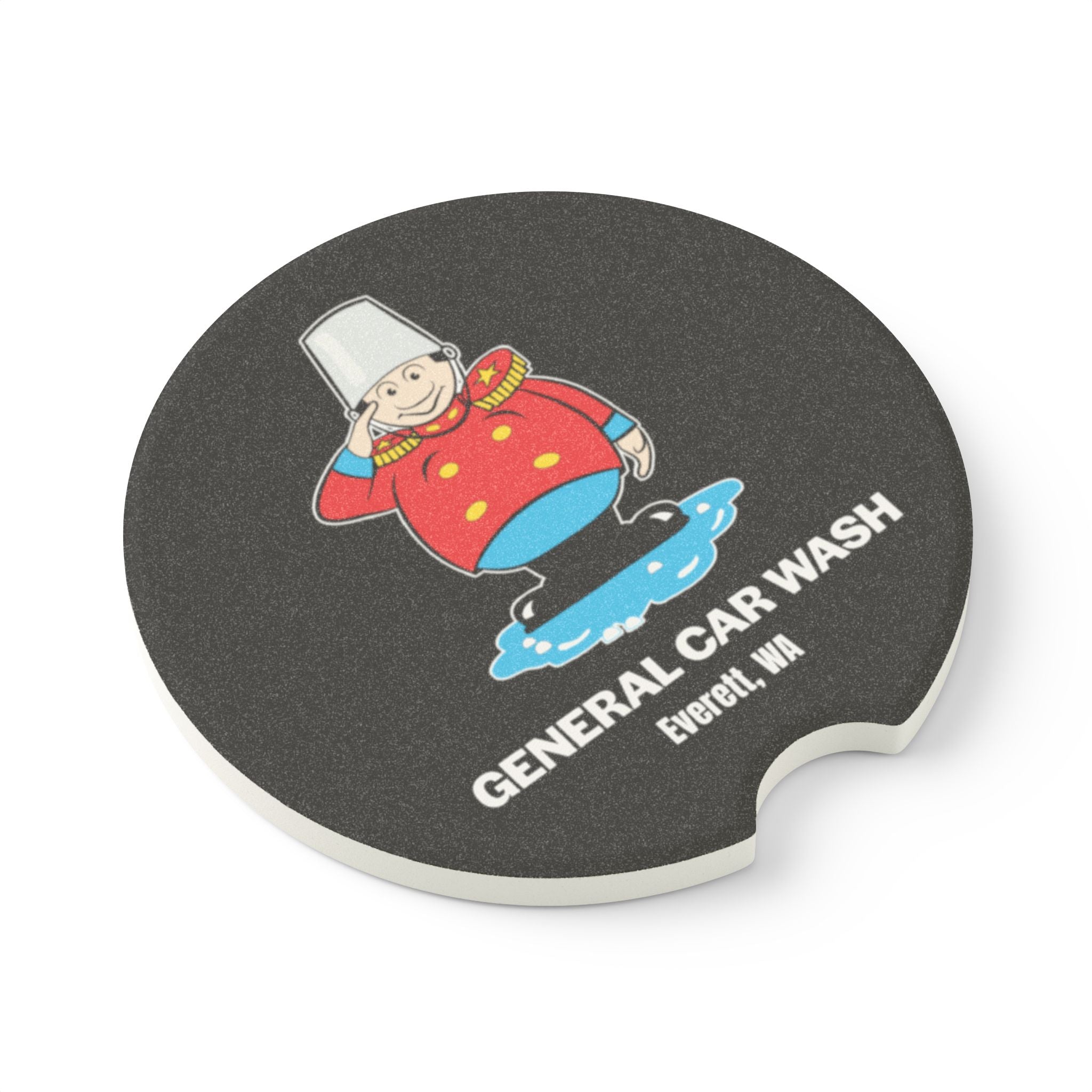 Soapstone Car Coaster — General Car Wash Logo Car Coaster
