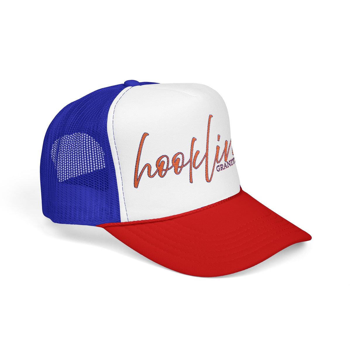American Hookline Trucker Hat — Retro USA Script Foam Cap