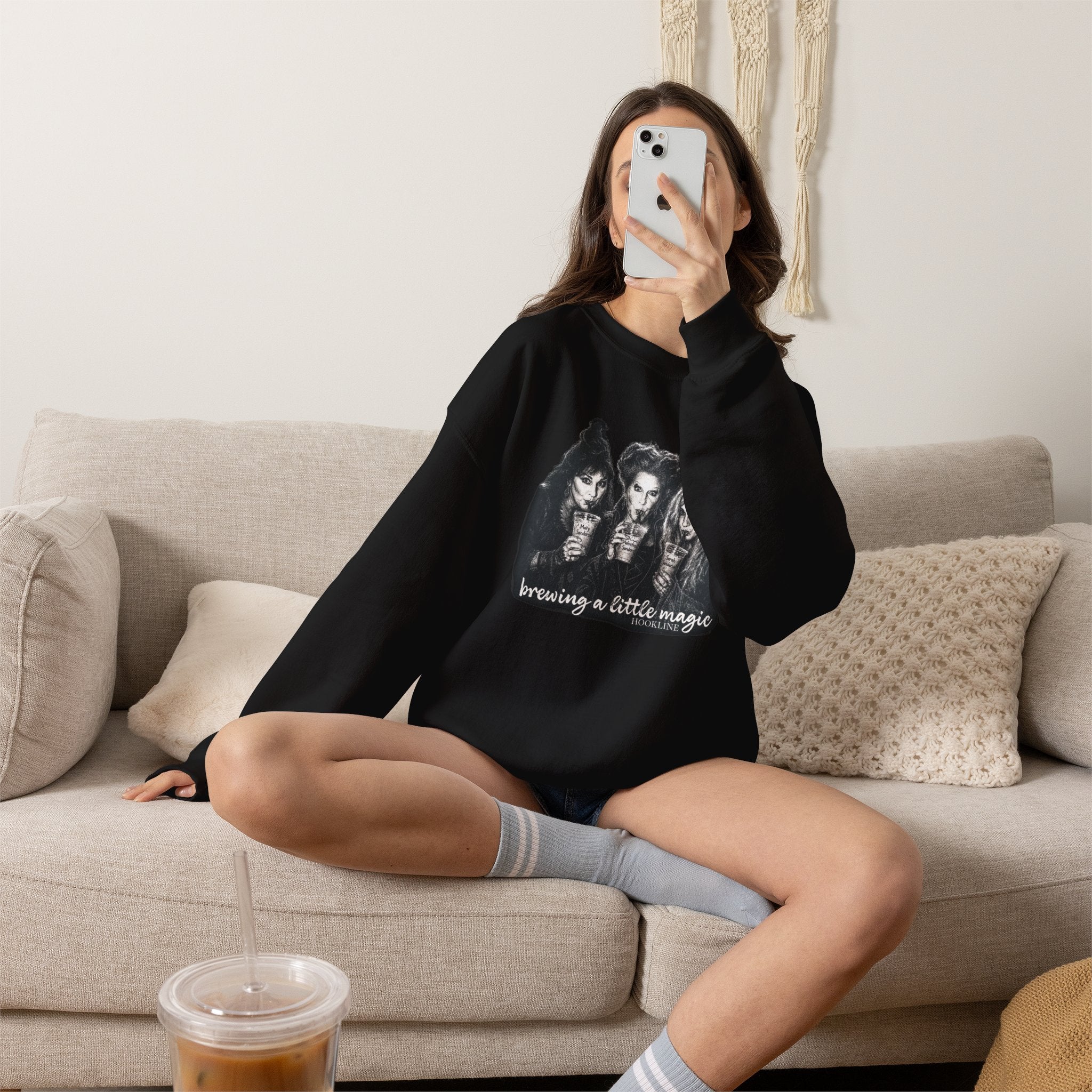 Witch Sisters Sweatshirt — "Brewing a Little Magic" Cozy Crewneck