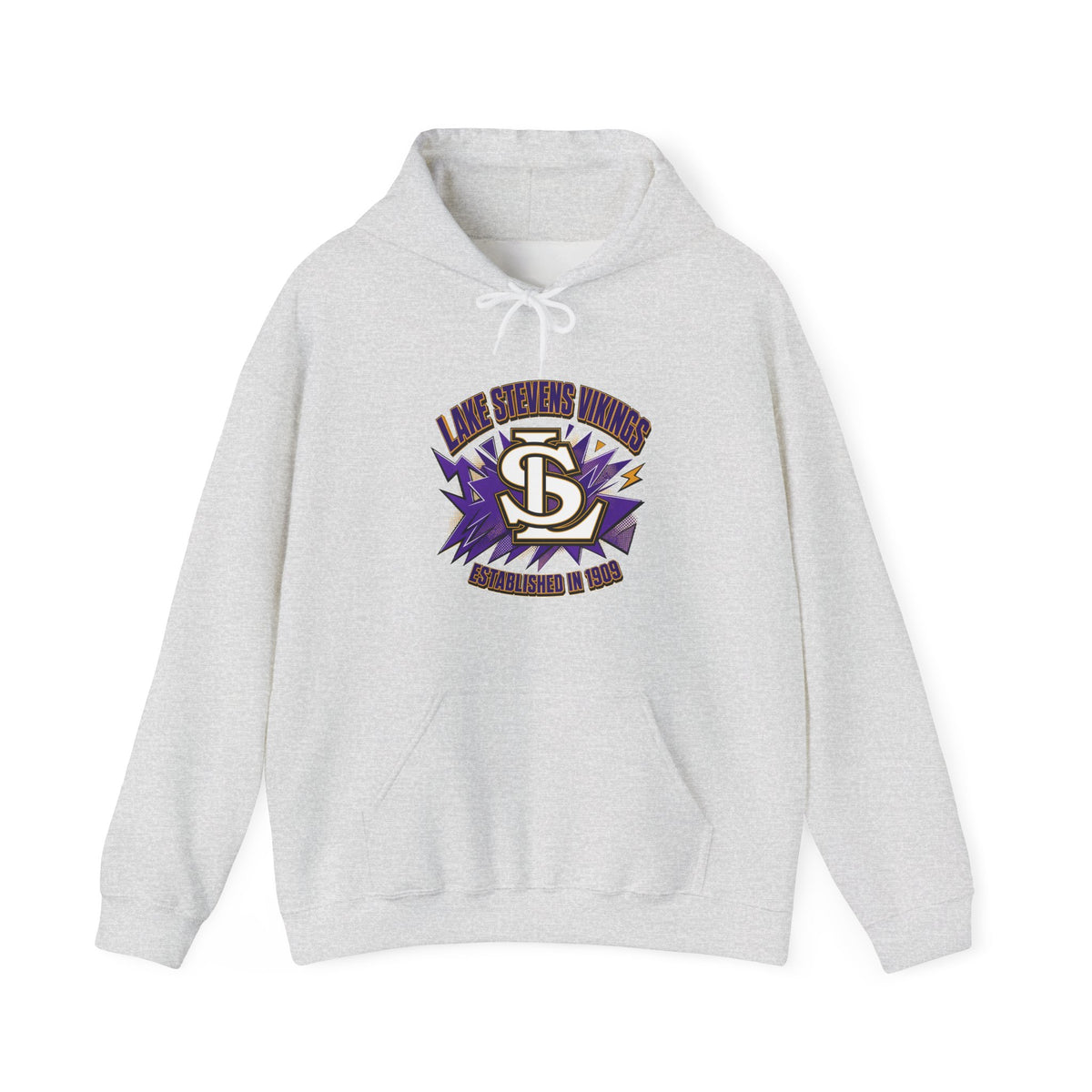 Lake Stevens Vikings Hoodie – Retro Lightning Logo Pullover
