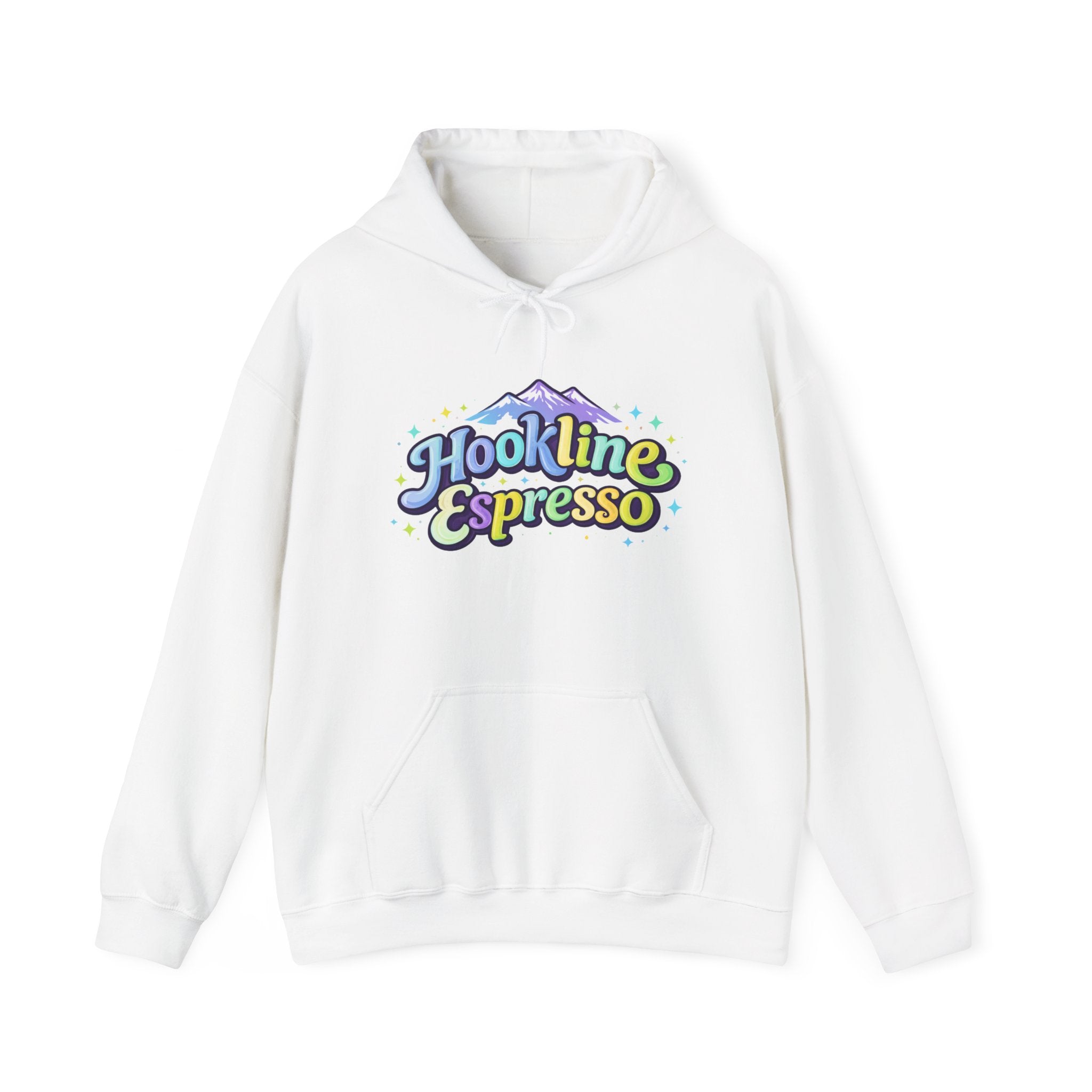 Hookline Espresso Hoodie — Mountain Coffee Logo Pullover