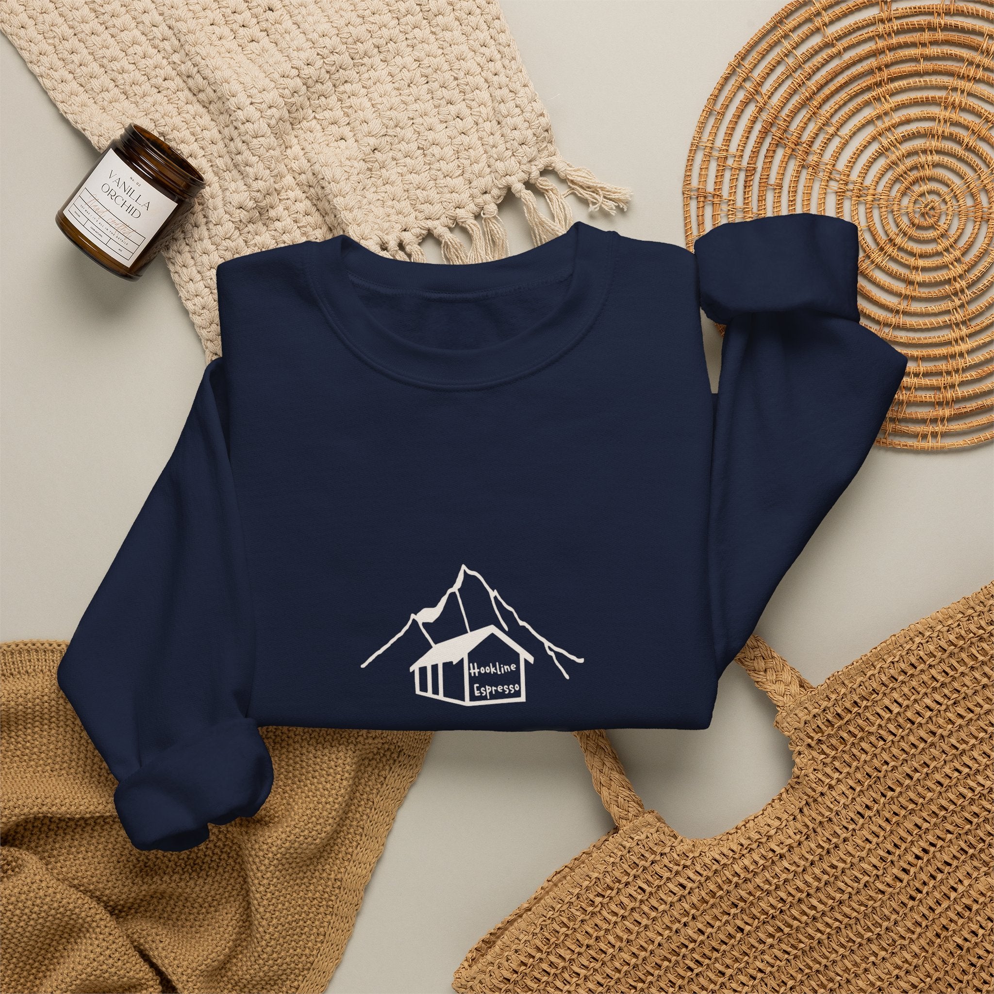 Hookline Espresso — Crewneck Sweatshirt