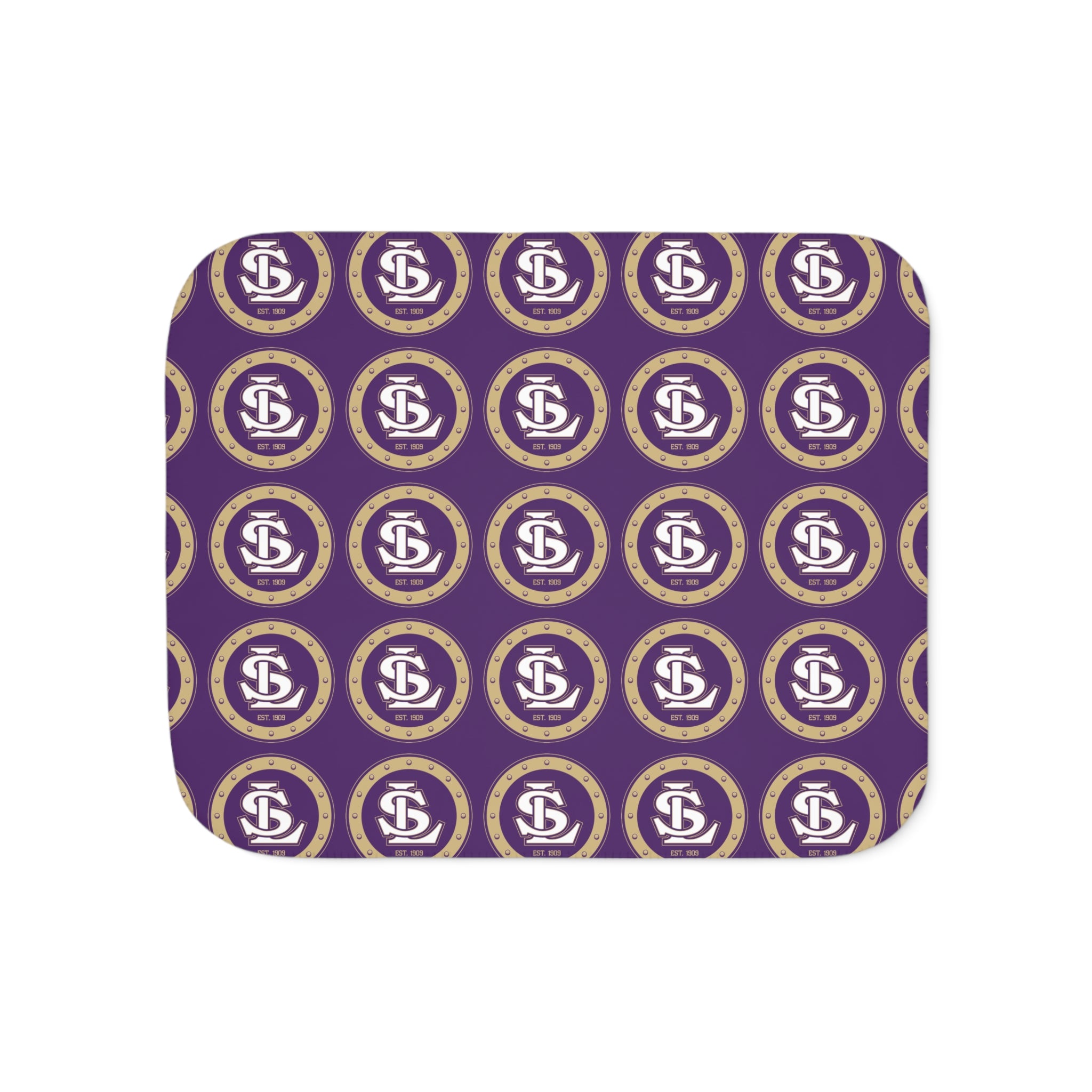 Sherpa Blanket — Purple LS Lake Stevens Logo Cozy Throw