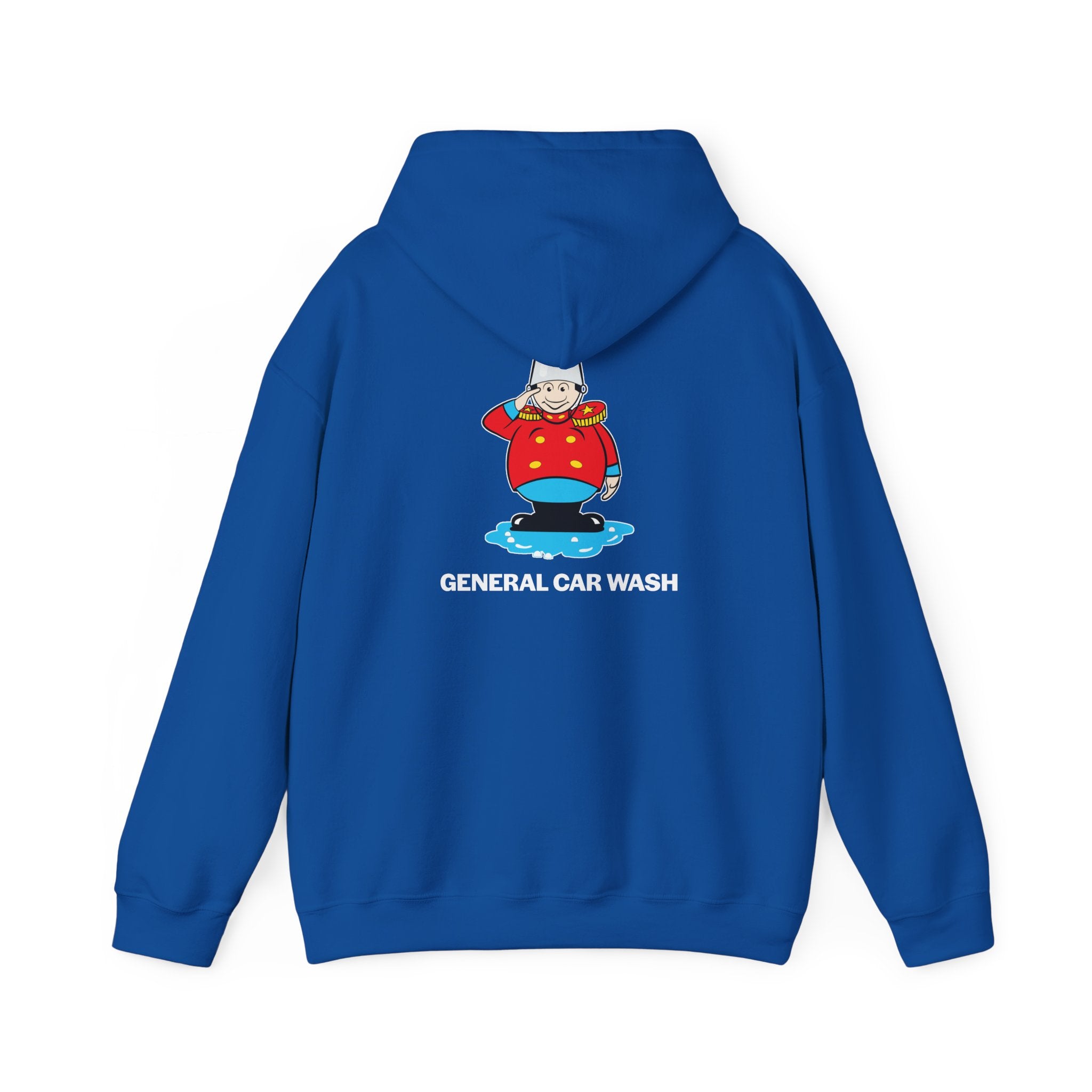 Classic Logo Hoodie — General Car Wash Mascot Pullover