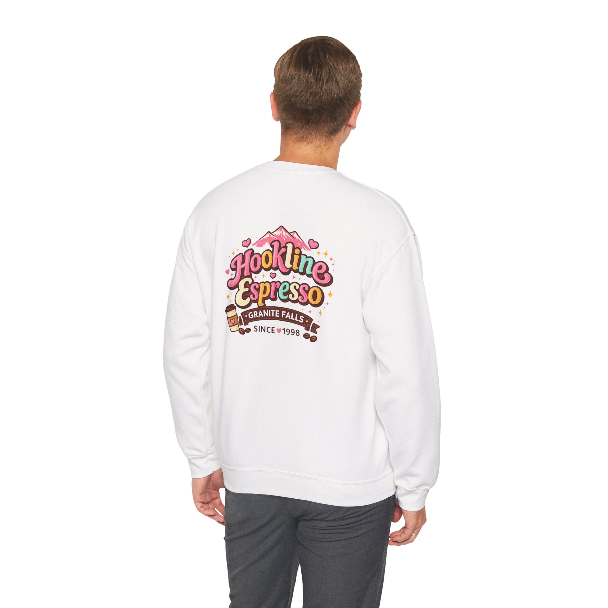 Hookline Espresso Crewneck Sweatshirt — Cute Retro Coffee Graphic