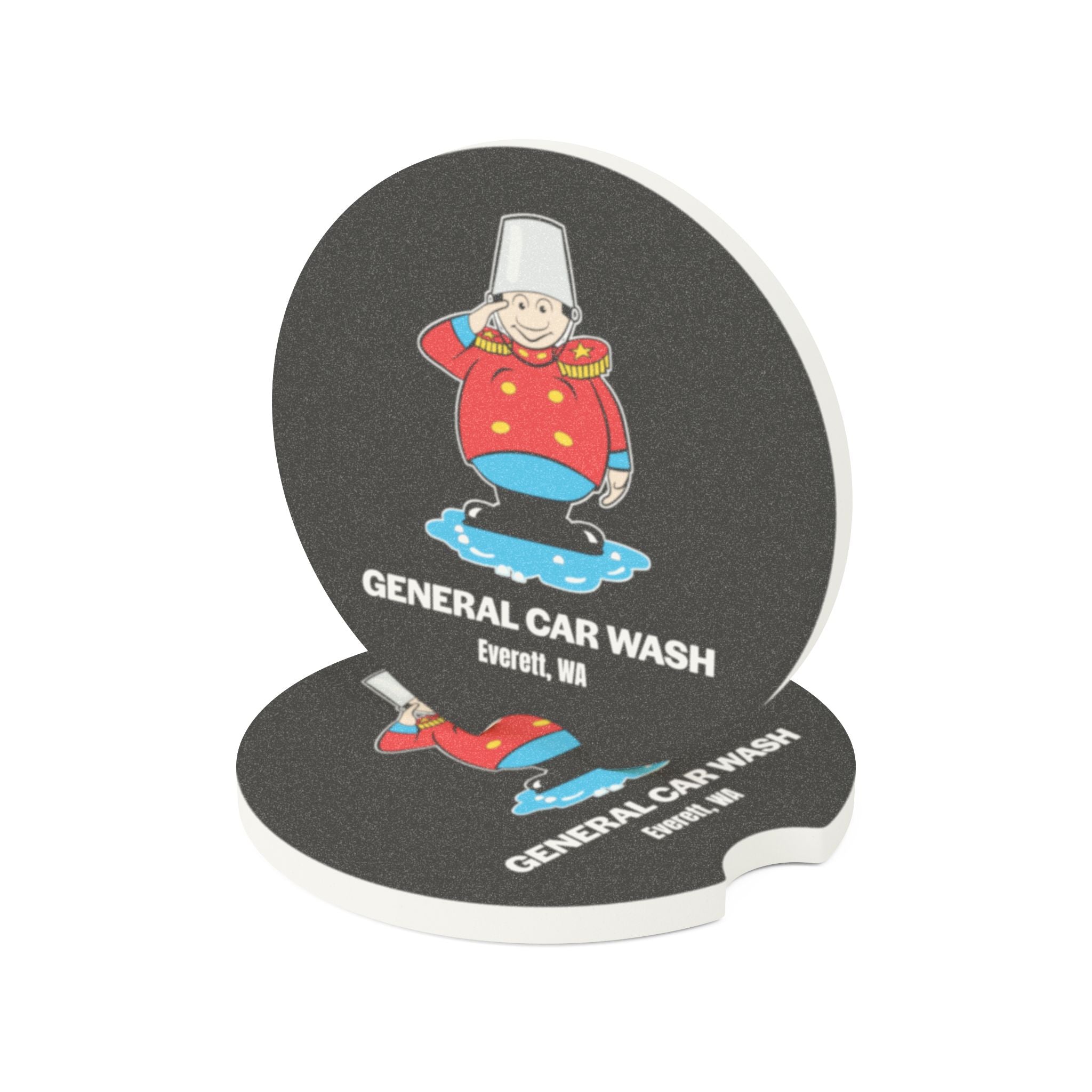 Soapstone Car Coaster — General Car Wash Logo Car Coaster