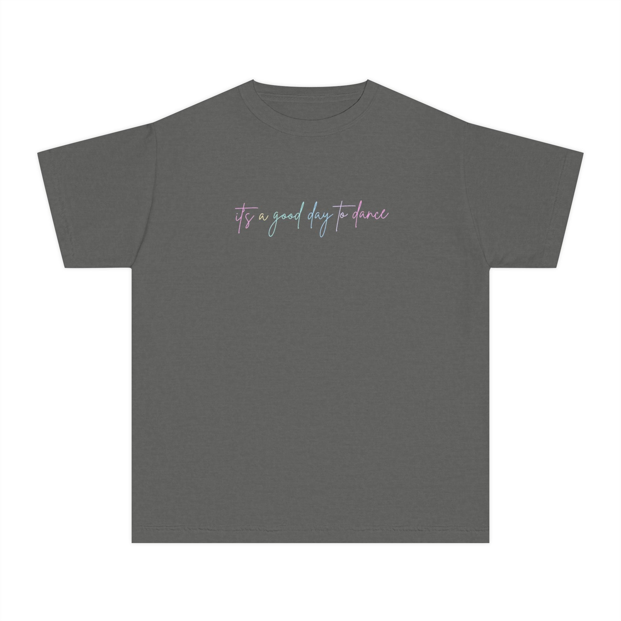 Youth Tee — "It's a Good Day to Dance" Pastel Script Kids T‑Shirt