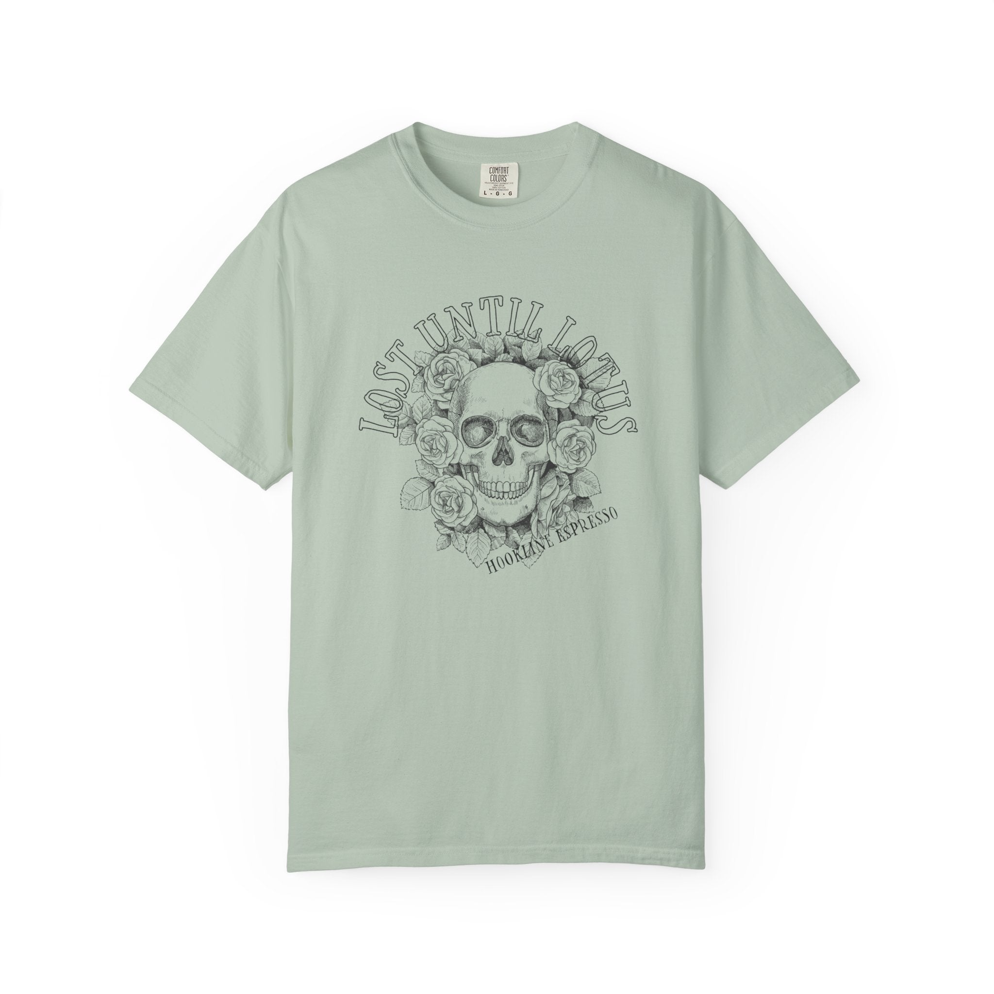 Hookline Espresso Lost Until Lotus Skull Floral Design