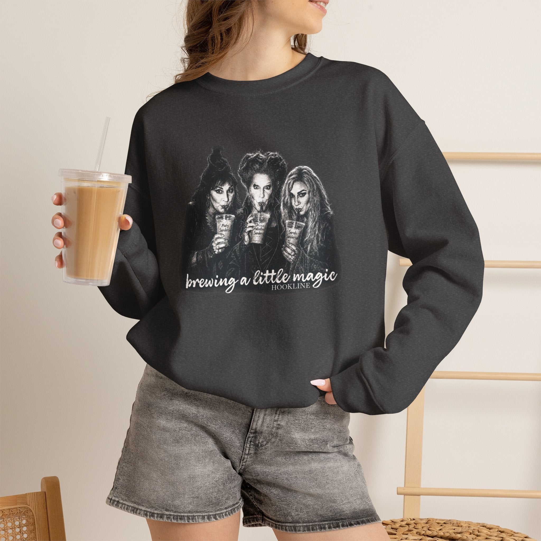 Witch Sisters Sweatshirt — "Brewing a Little Magic" Cozy Crewneck