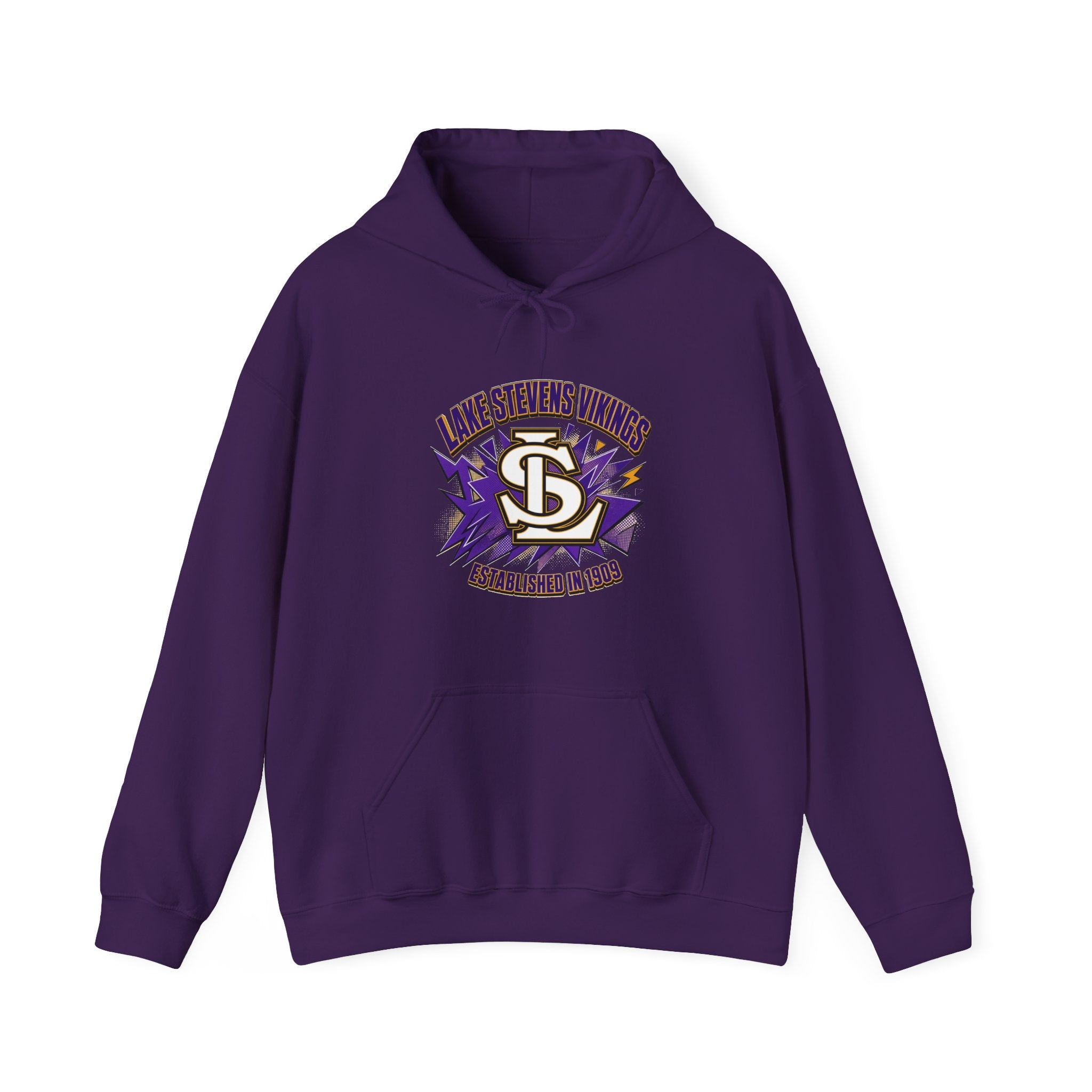 Lake Stevens Vikings Hoodie – Retro Lightning Logo Pullover