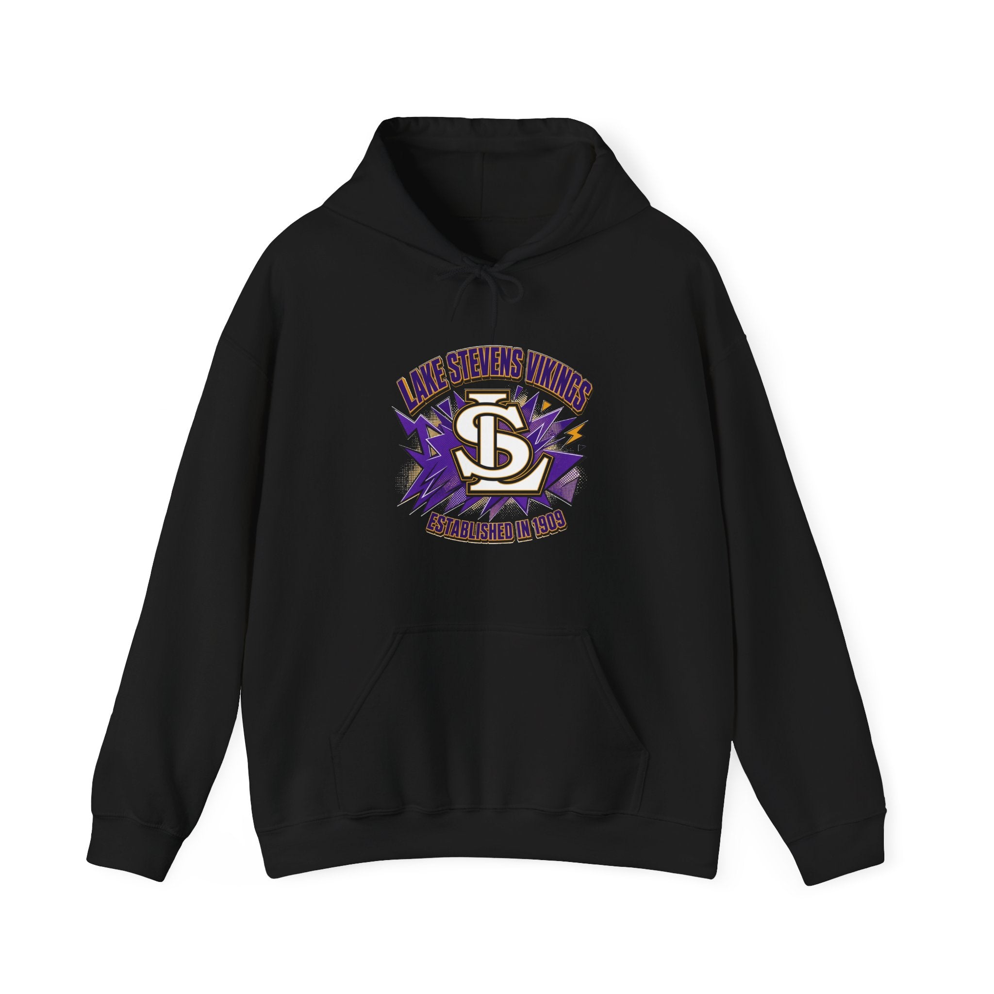 Lake Stevens Vikings Hoodie – Retro Lightning Logo Pullover