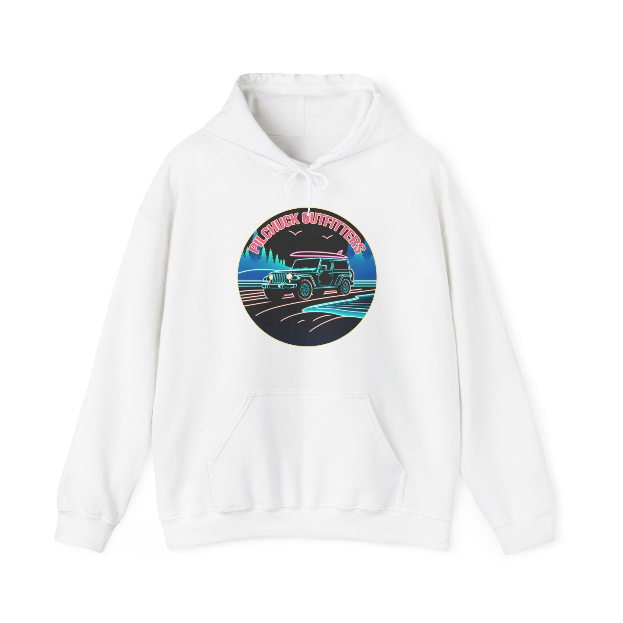 Neon Jeep Surf Unisex Heavy Blend Hooded Sweatshirt