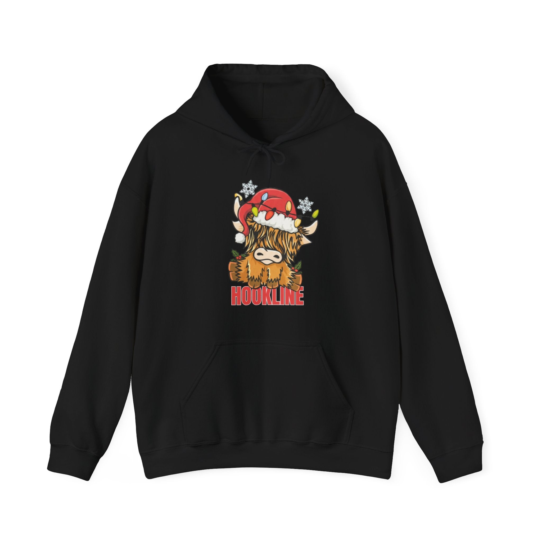 Holiday Highland Cow Hookline Hoodie