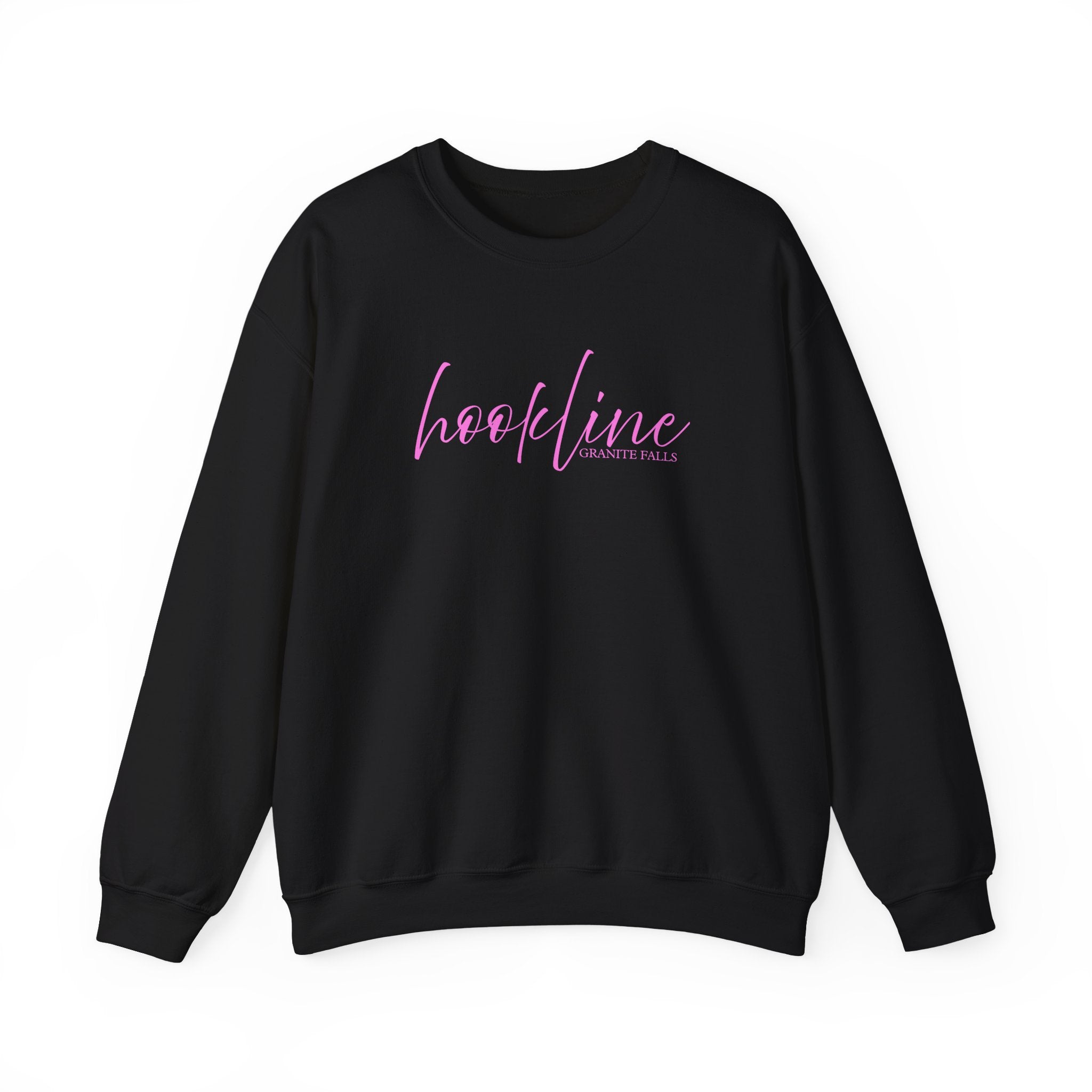Cozy Hookline Espresso Crewneck Sweatshirt Pink Font