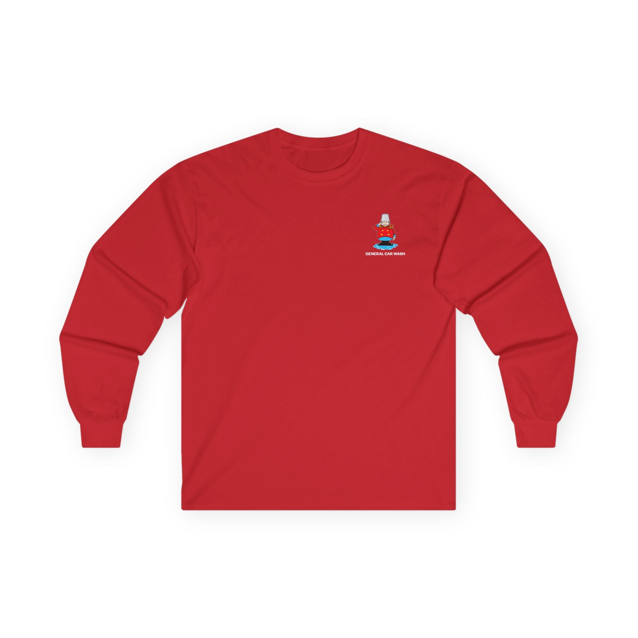 Everett's Original Carwash Long Sleeve Tee — "We Pump Your Gas" Retro Workshirt