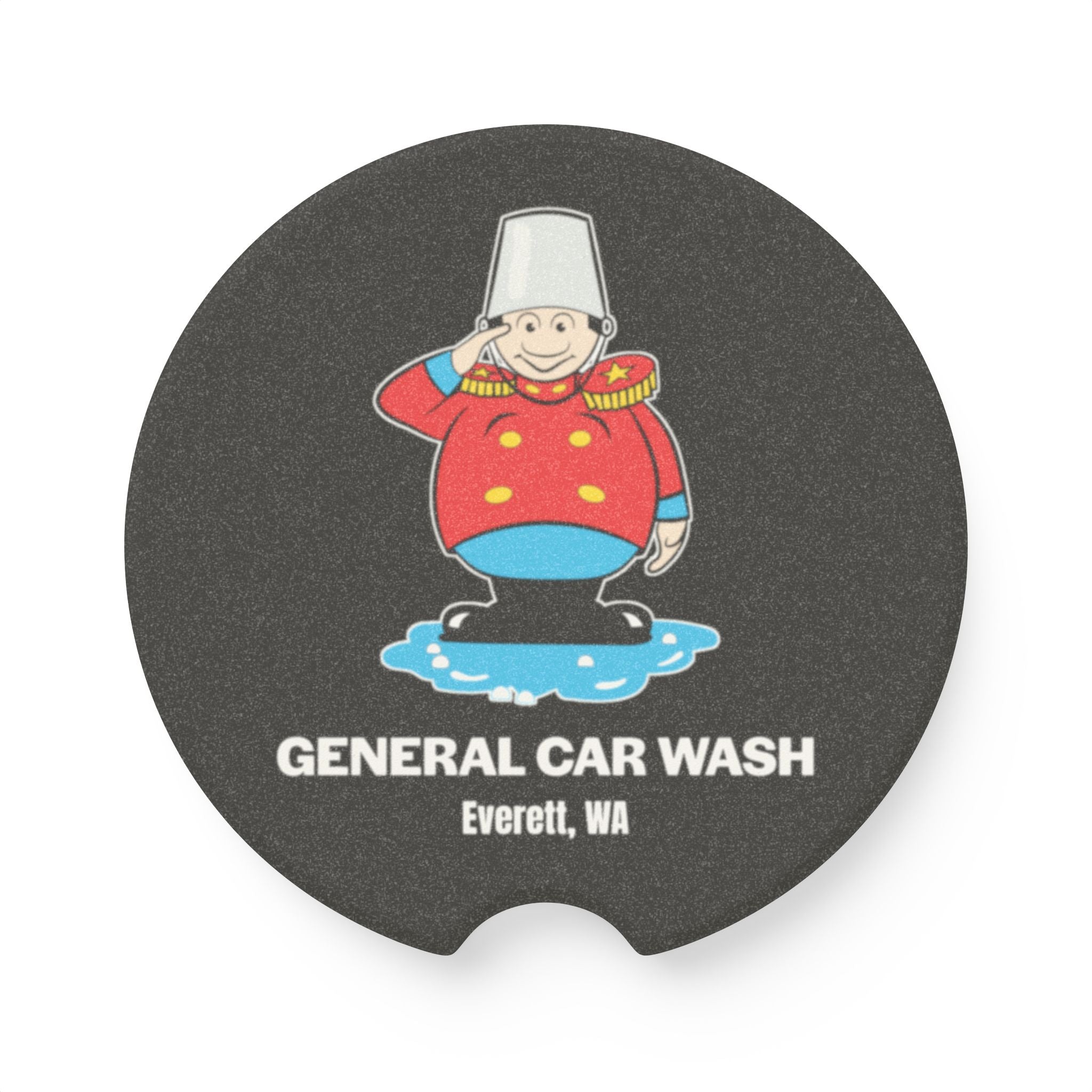 Soapstone Car Coaster — General Car Wash Logo Car Coaster