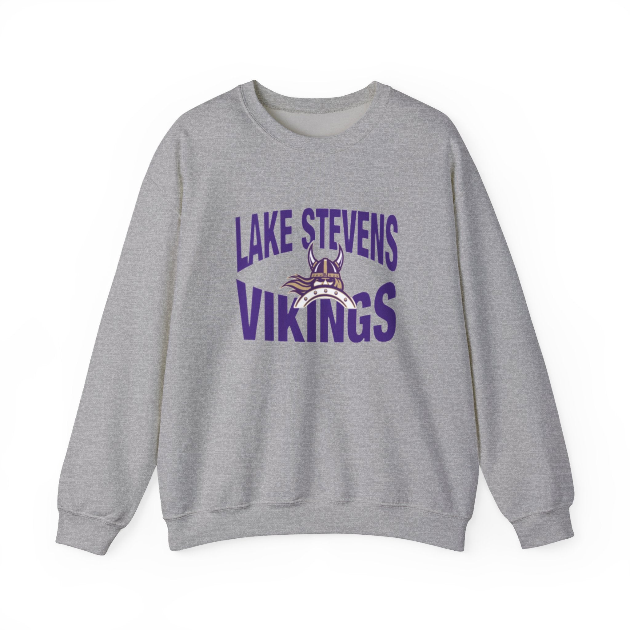 Lake Stevens Vikings Crewneck Sweatshirt – Bold Front Graphic School Spirit Sweatshirt