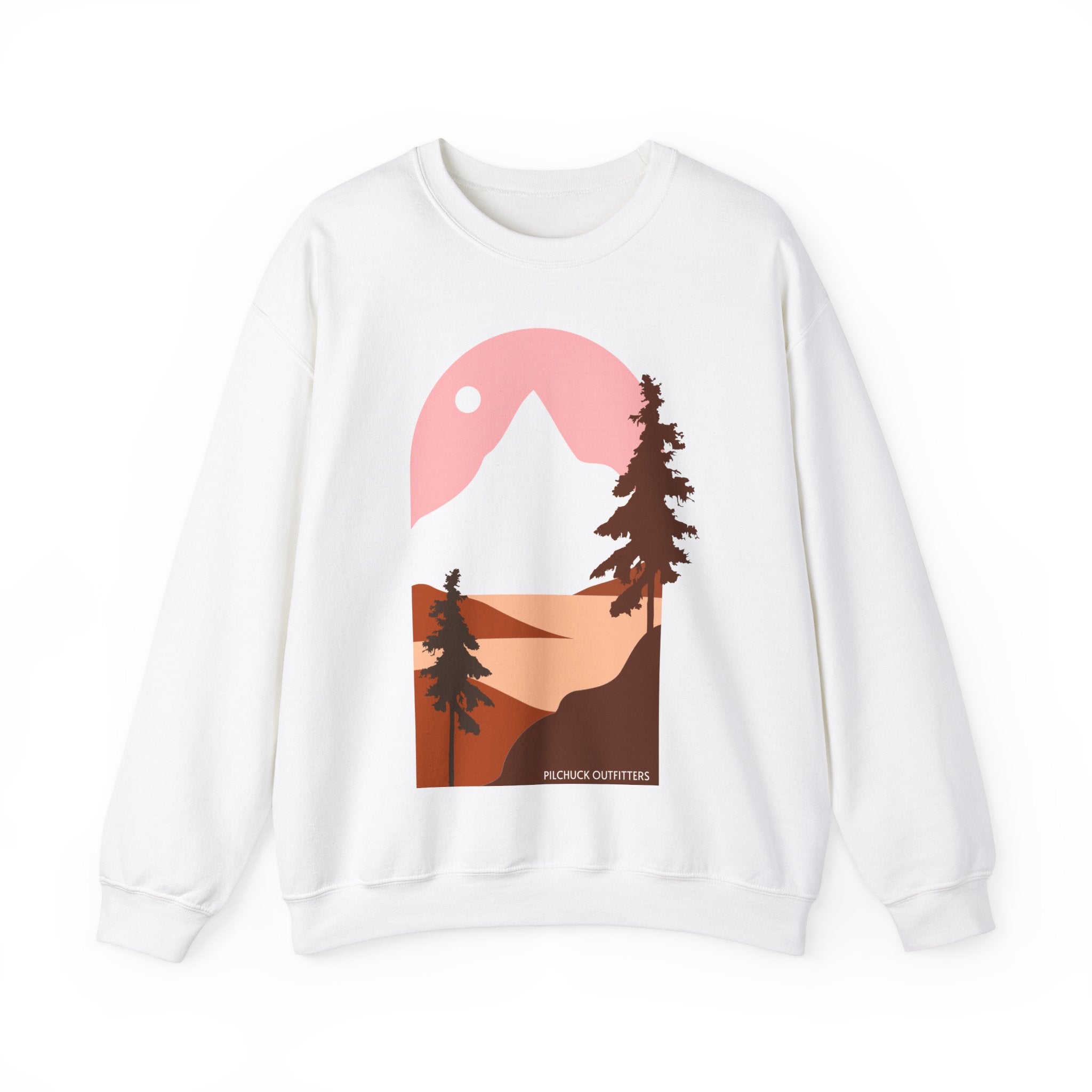 Pilchuck Outfitters Pink Unisex Heavy Blend Crewneck Sweatshirt