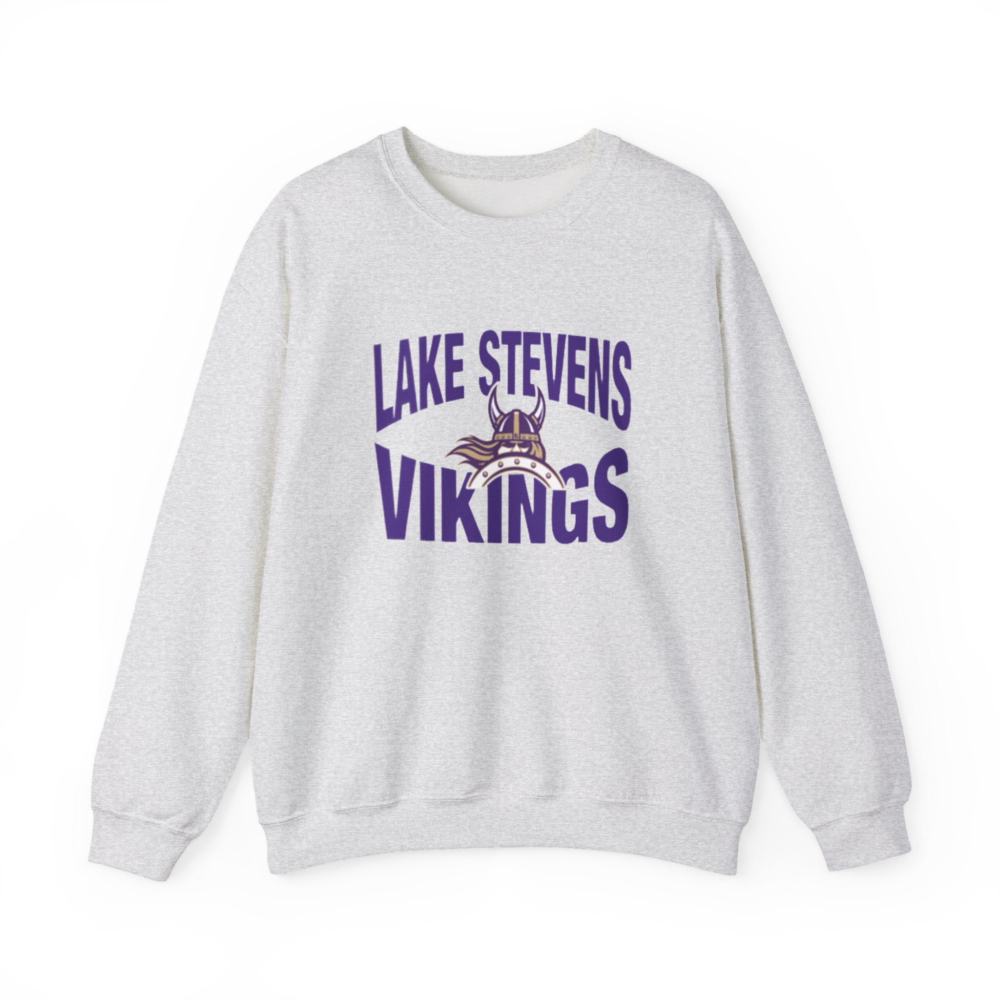 Lake Stevens Vikings Crewneck Sweatshirt – Bold Front Graphic School Spirit Sweatshirt
