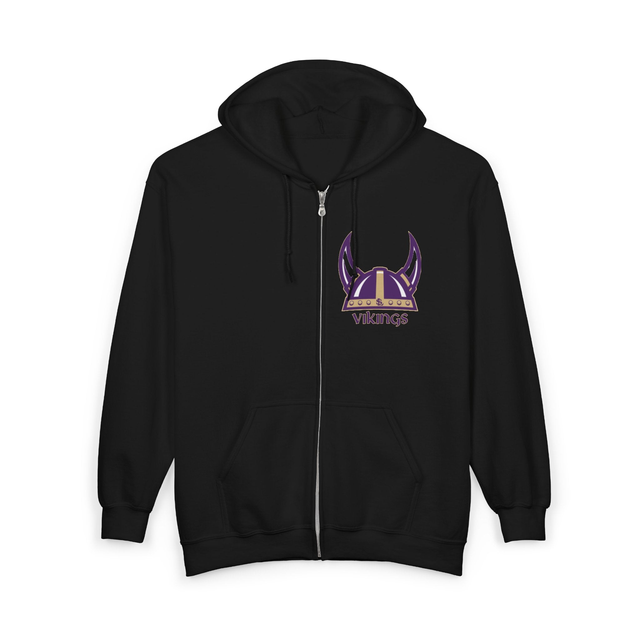 Vikings Helmet Zip Hoodie — Purple & Gold Lake Stevens Full-Zip Sweatshirt