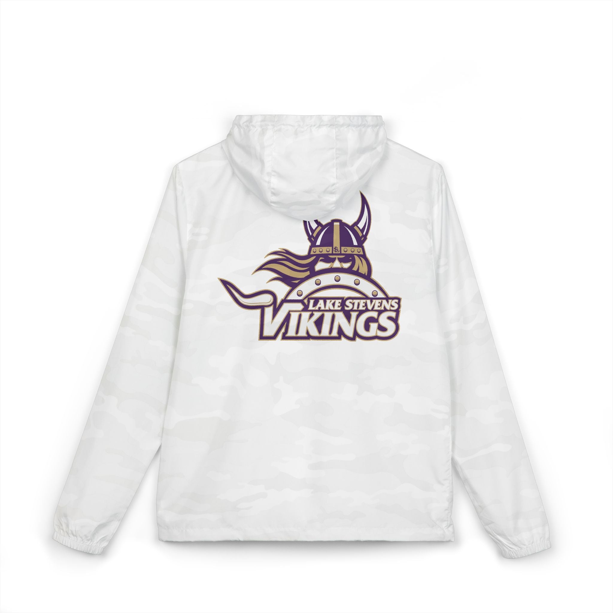 Vikings Logo Windbreaker Jacket — Lake Stevens Team Hoodie-Style Windbreaker