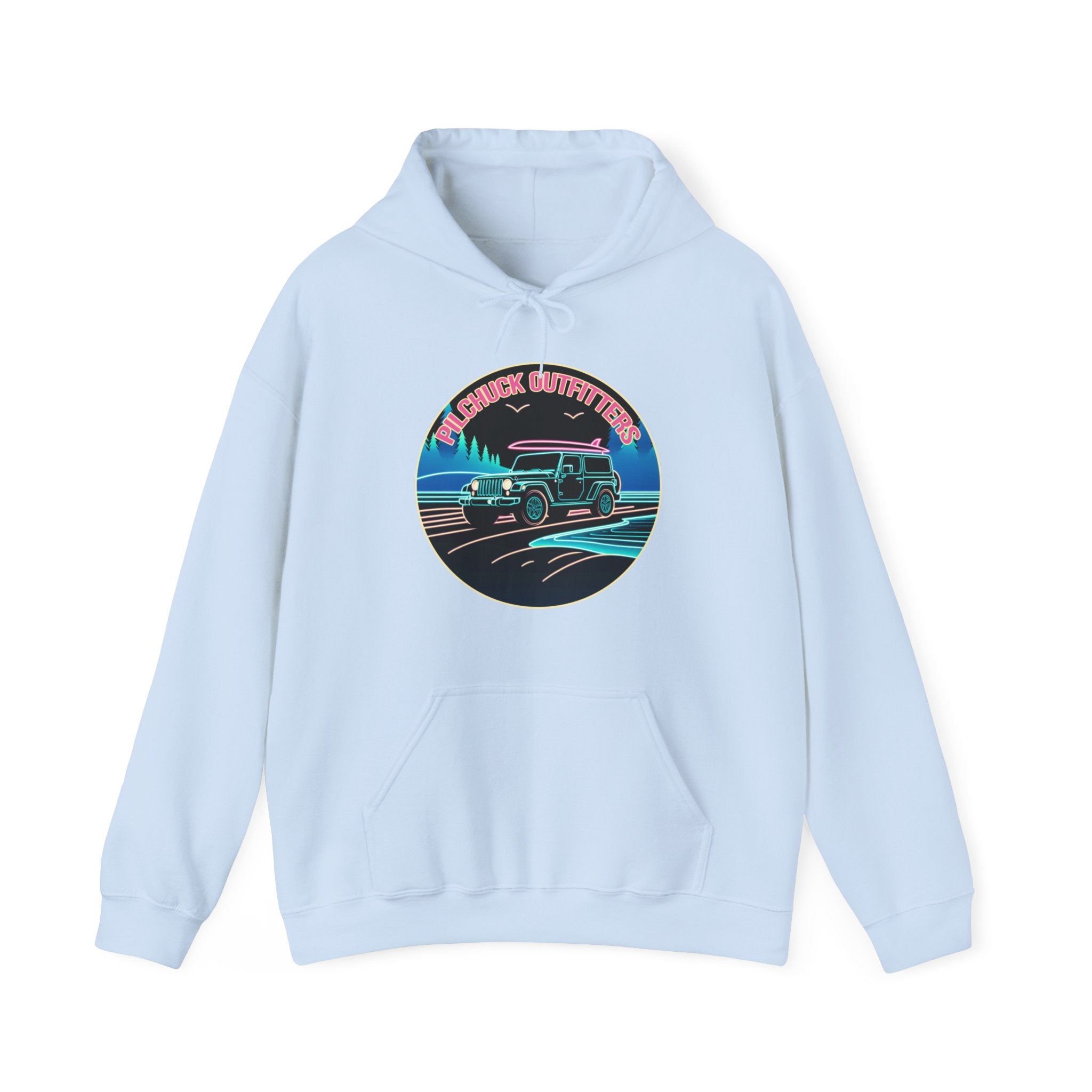 Neon Jeep Surf Unisex Heavy Blend Hooded Sweatshirt